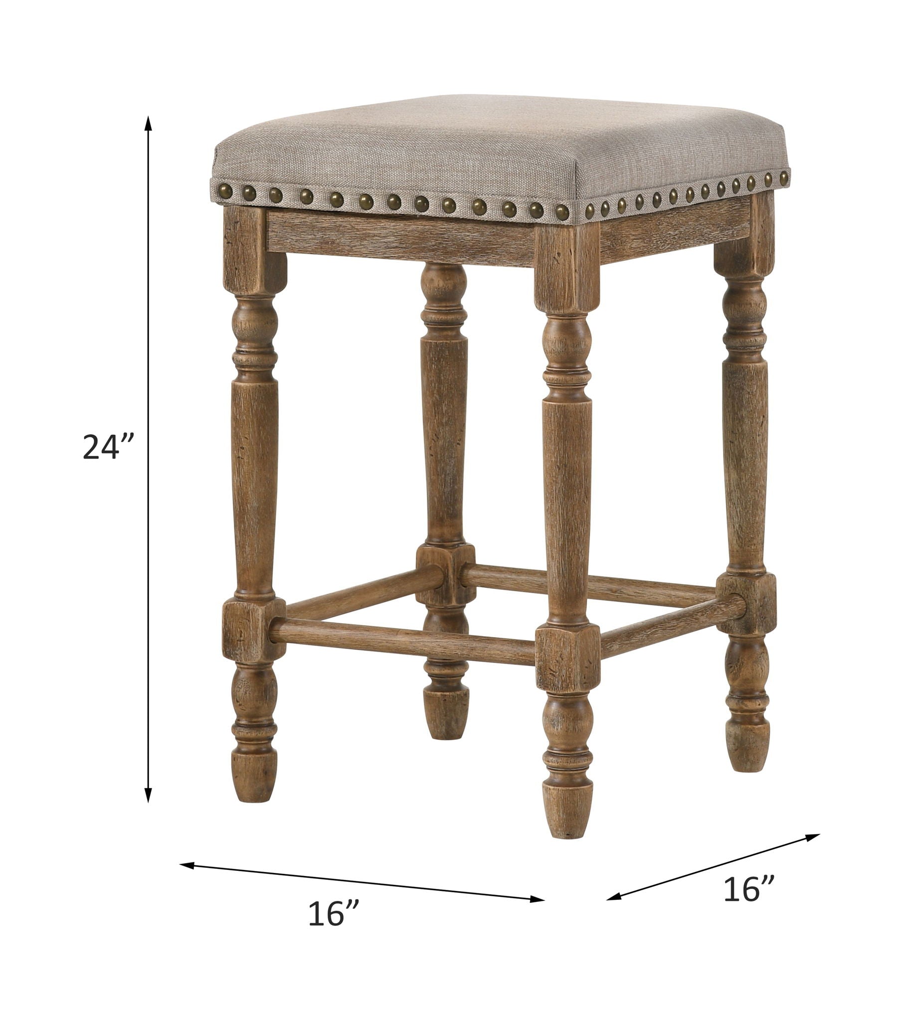 Farsiris Weathered Counter Height Stool Set of 2 - Beige