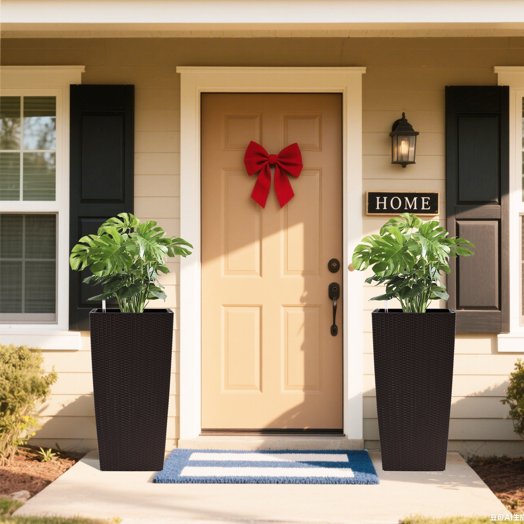 30 in Tall Large Flower Pot Planter with Self-Watering Drainage Holes