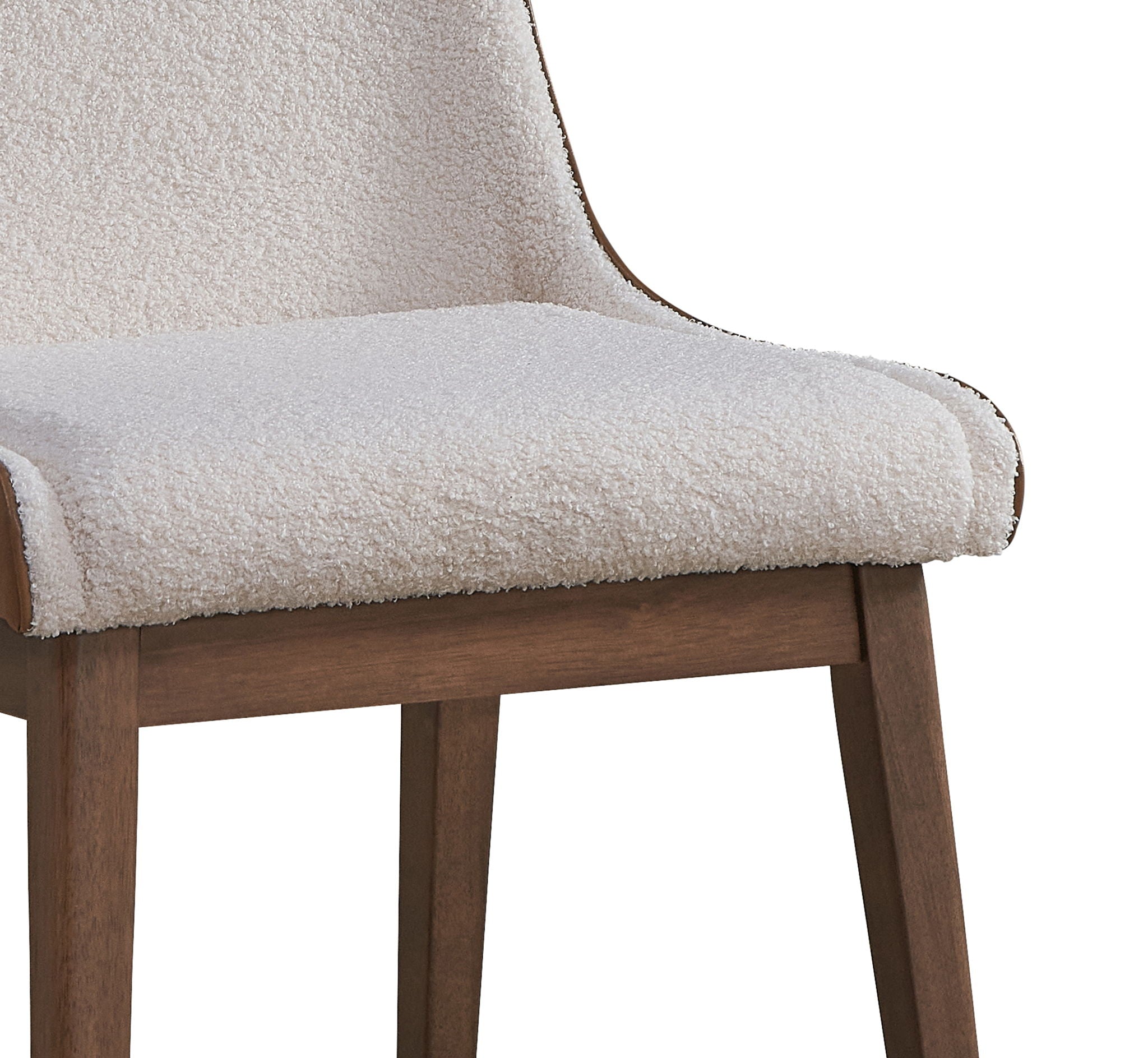 Ginny Boucle Velvet Side Chair (Set of 2) - Walnut