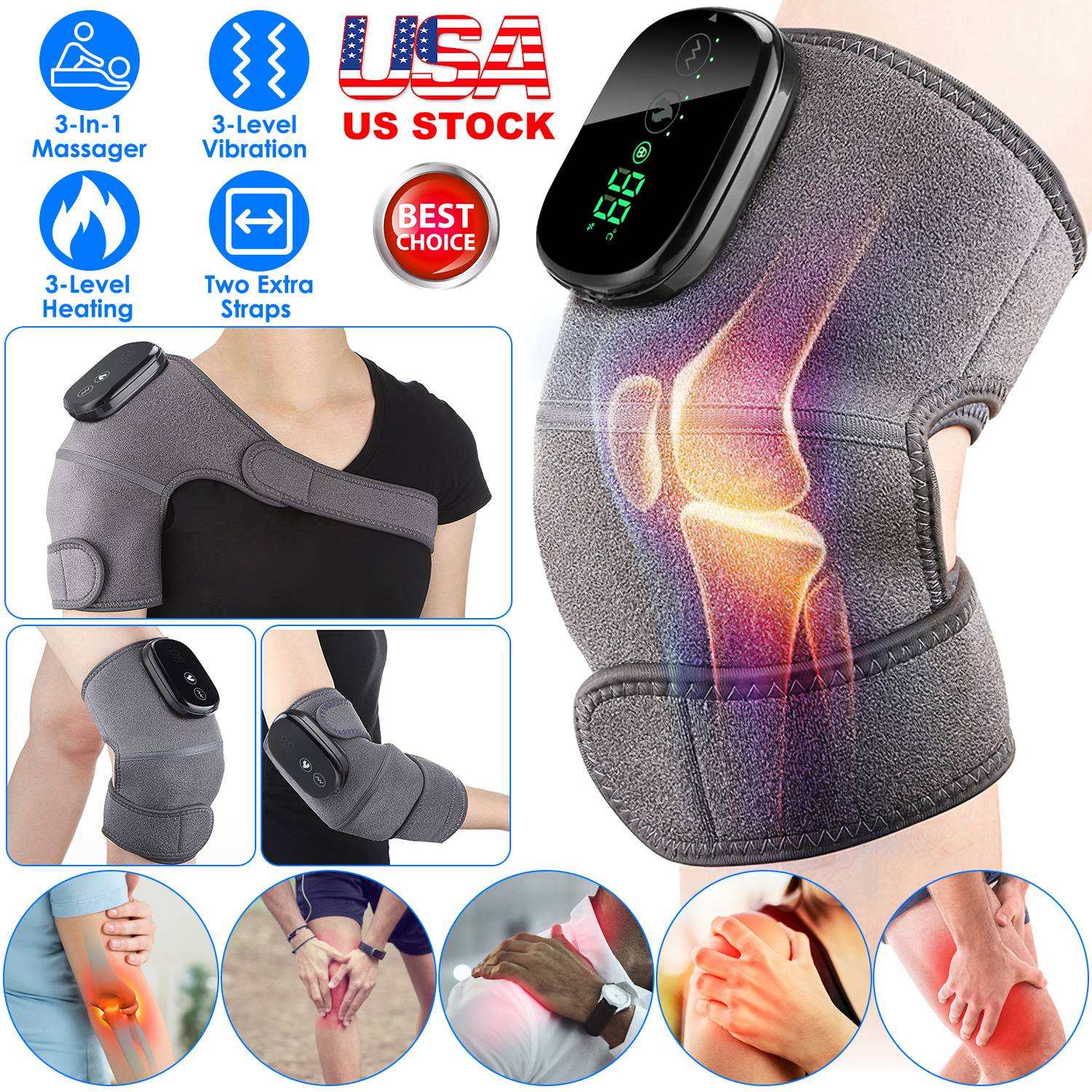 3-In-1 Heated Knee Massager