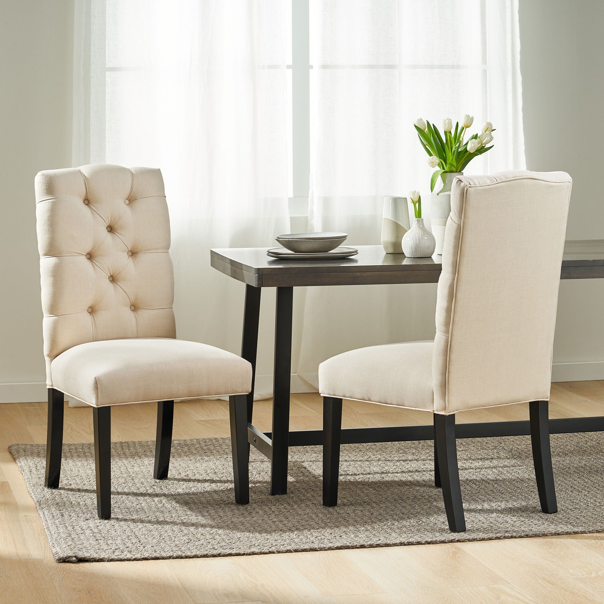 Harding Tufted Dining Chair (Set of 2) - Natural