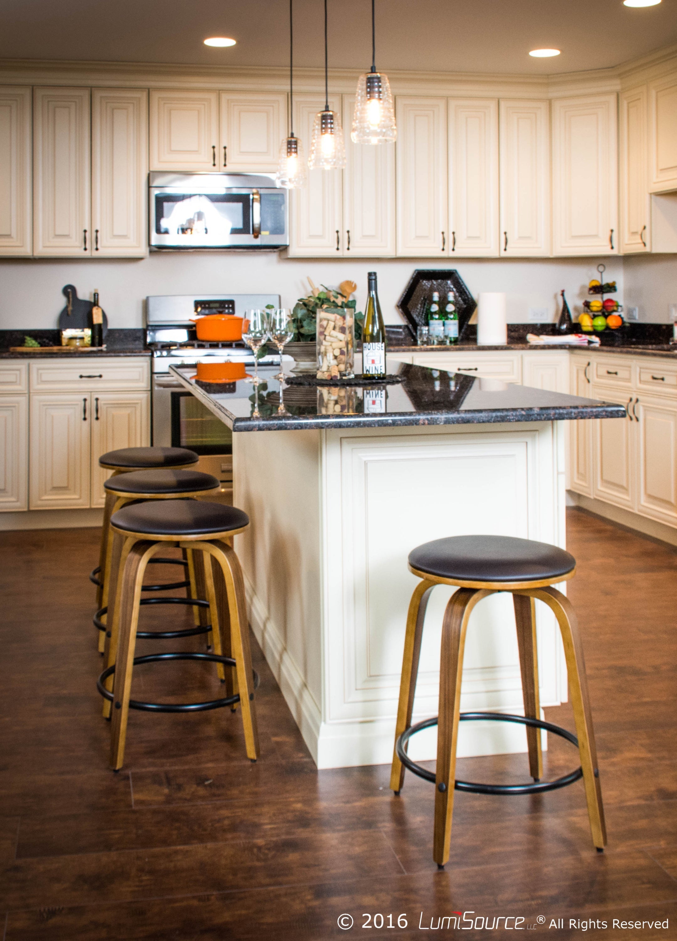 Torus Long Industrial Pendant with Clear Glass by LumiSource