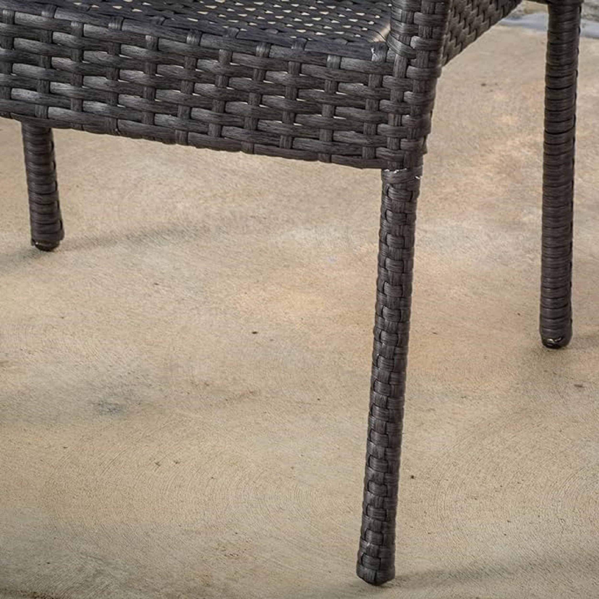 Littleton Grey PE Wicker Stacking Chair 4pcs