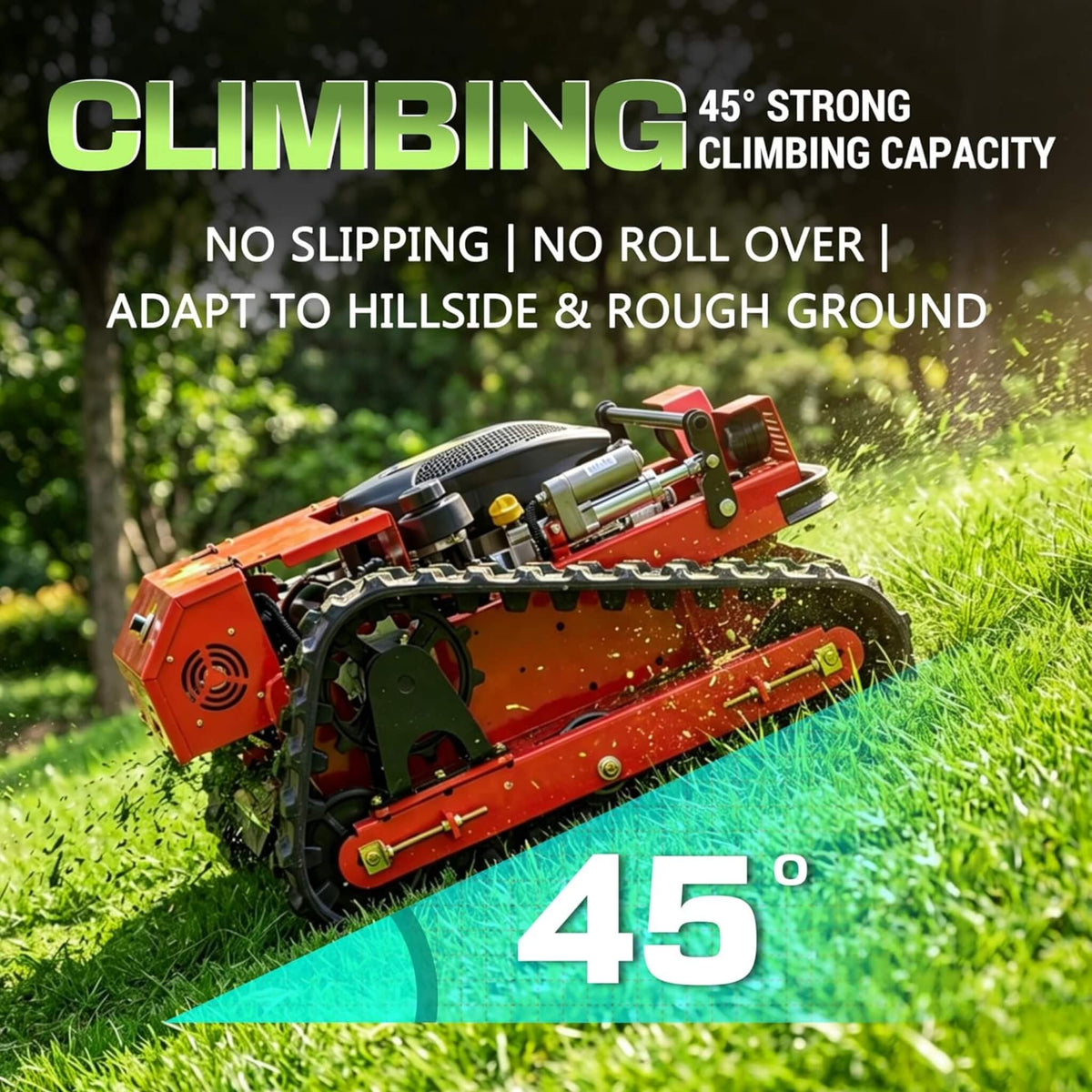 Heavy-Duty 9HP 225CC Remote-Controlled All-Terrain Gas-Powered Lawn Mower With 21-Inch Cutting Width