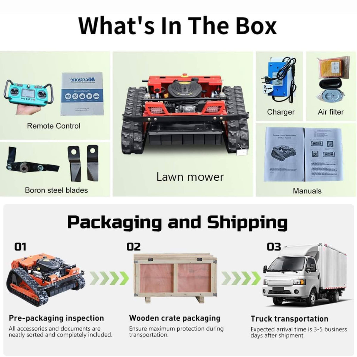 Heavy-Duty 9HP 225CC Remote-Controlled All-Terrain Gas-Powered Lawn Mower With 21-Inch Cutting Width