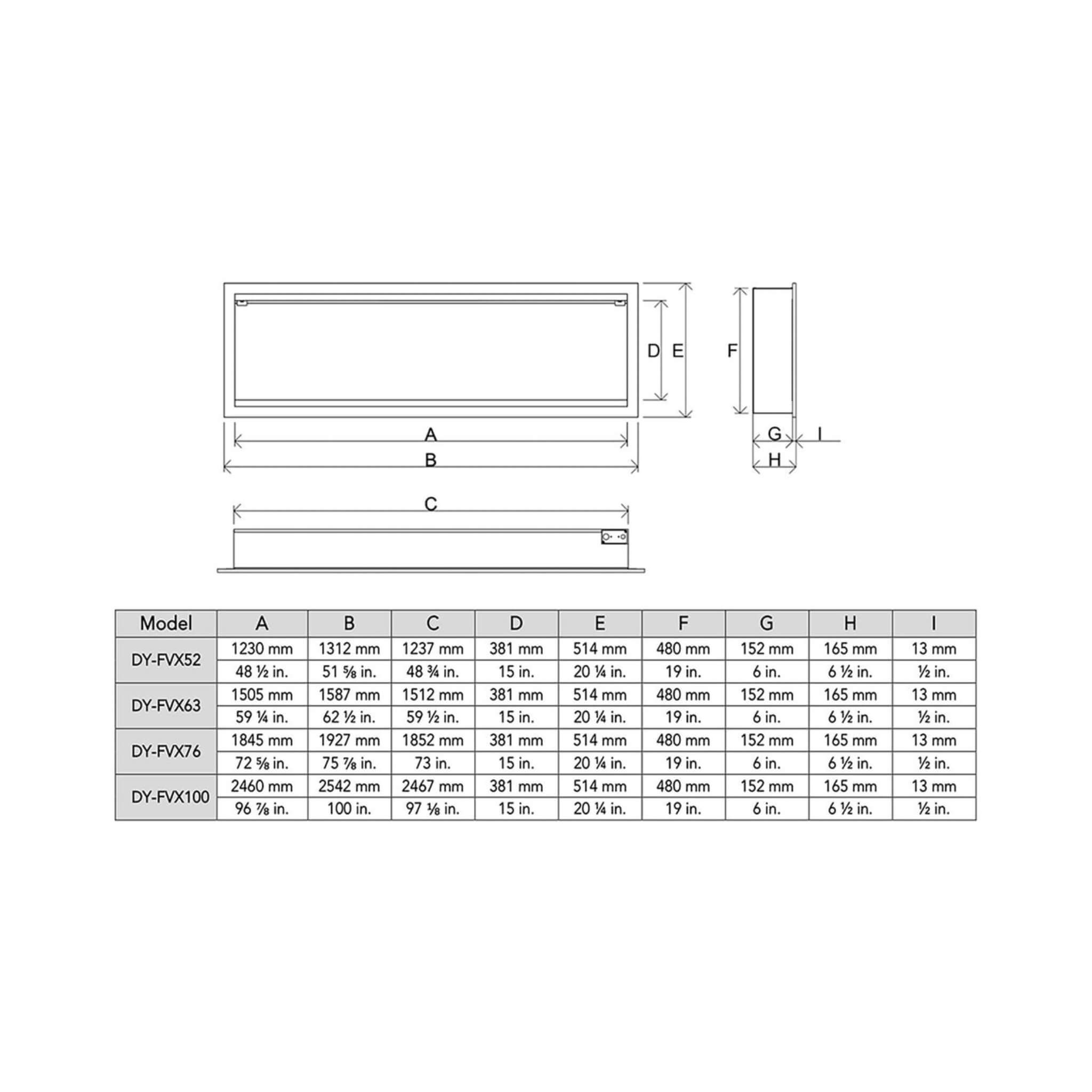 Dynasty Tempo 52" Smart Virtual Linear Electric Fireplace With Dynasty App [DY-FVX52] (SAK76421)