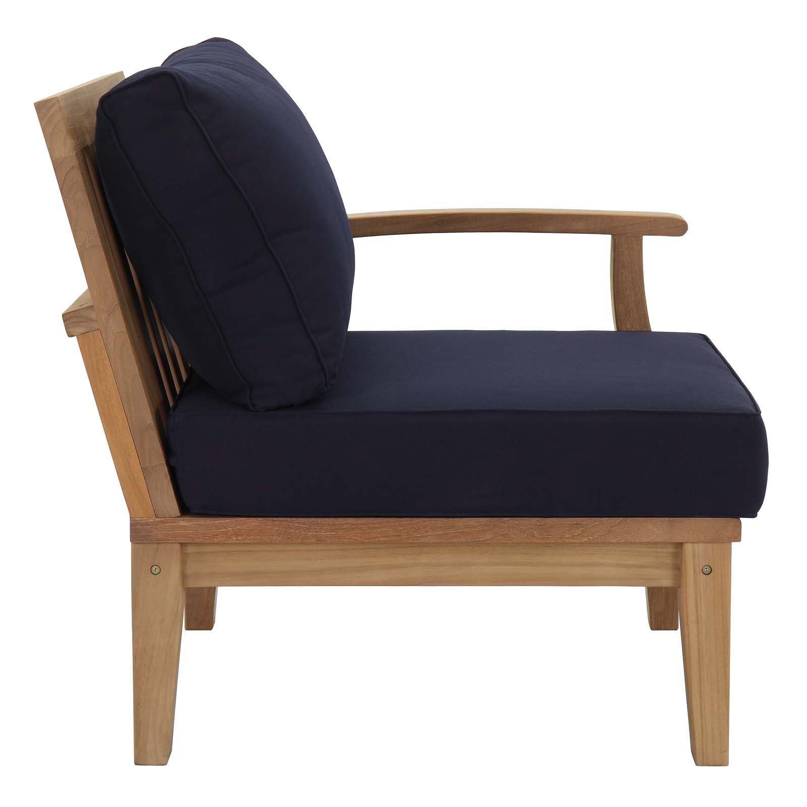 Patio Teak Set - Patio Elegance Marina 10-Piece Outdoor Set with Navy Cushions