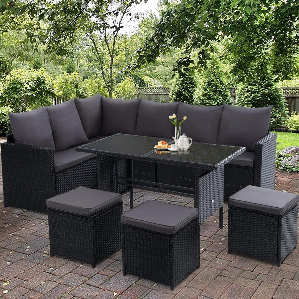 Gardeon Outdoor Furniture Dining Setting Sofa Set Wicker 9 Seater