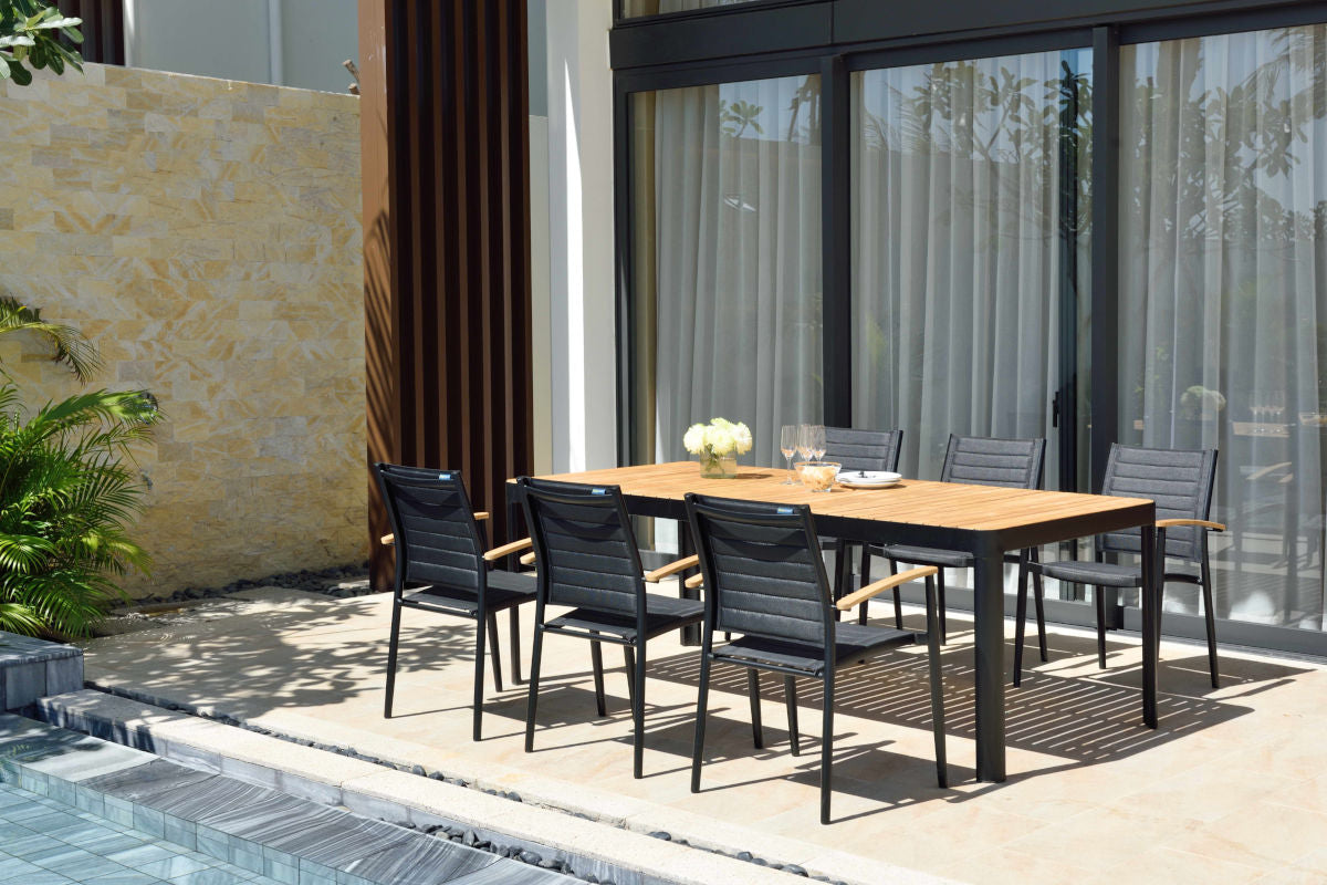 Portals Dark Lite 7 Piece Rectangular Dining Set