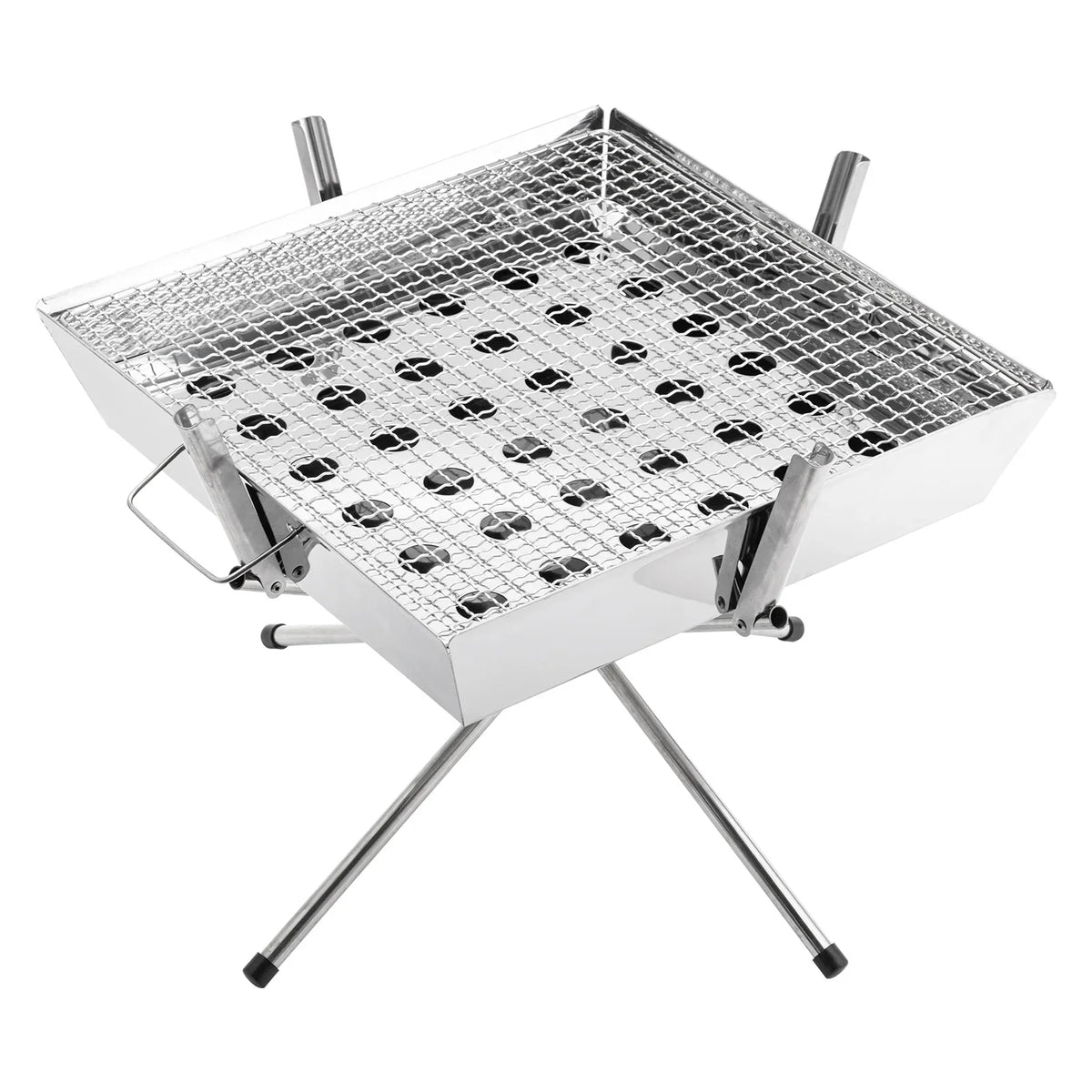 Goture 1pc Portable Stainless Steel Foldable BBQ Grill, 1-2 People Charcoal Stove for Camping Picnic & Outdoor