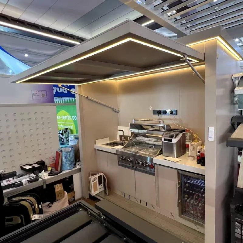 FlipStylez LLC® Smart Design Outdoor Kitchen Pod | Enclosed Canopy BBQ Pavilion | Waterproof Mobile & Fixed Configurations