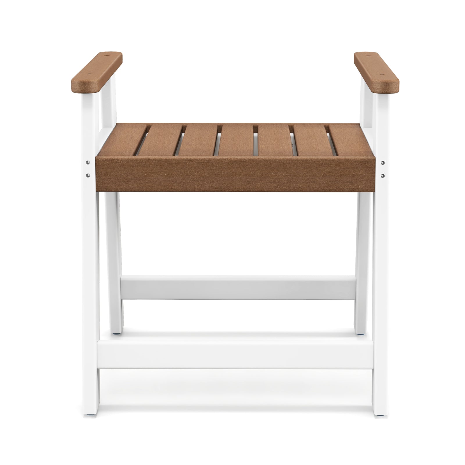 Shower Bench with Arms for Inside Shower Shaving Legs-Brown