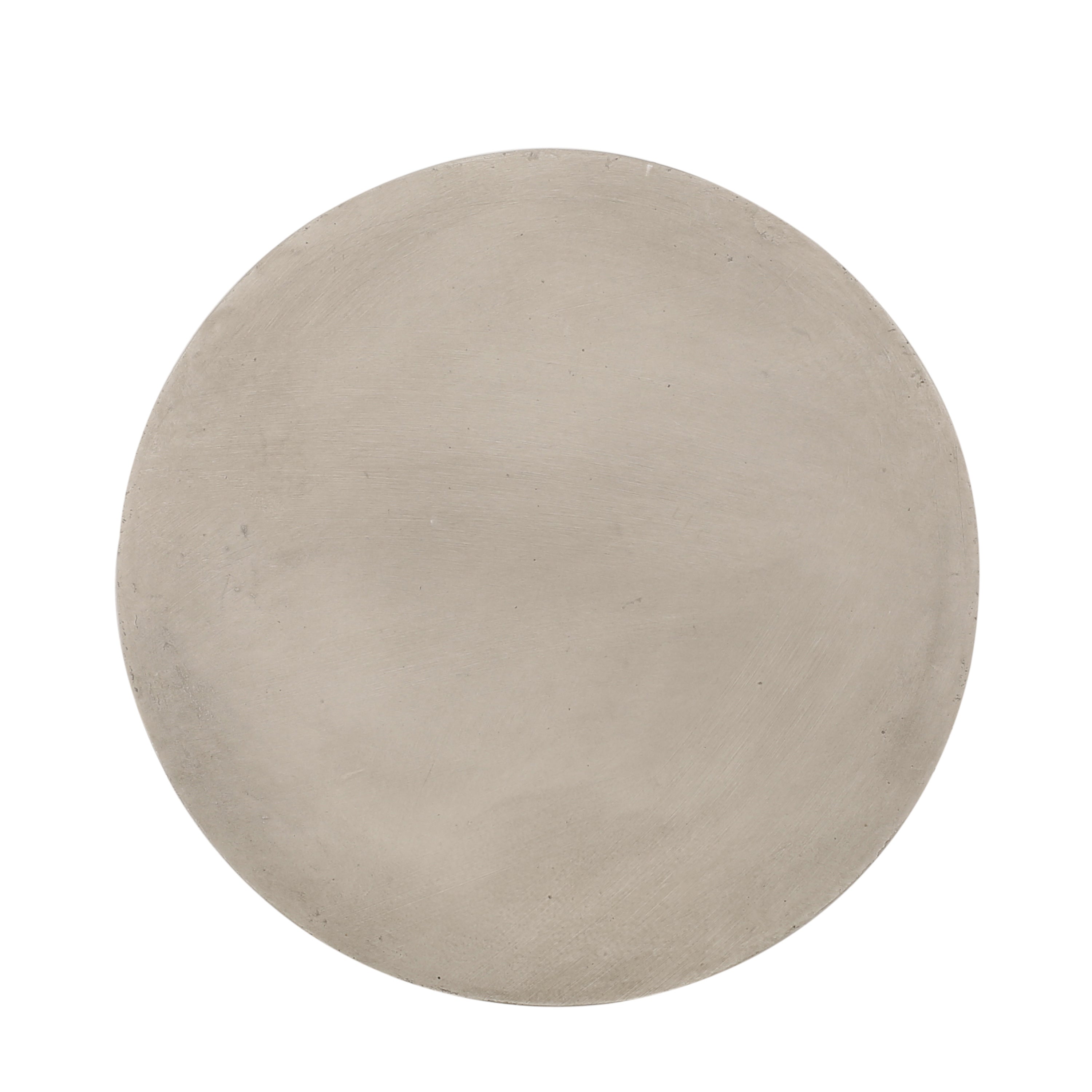 Outdoor Lightweight Concrete Side Table, Light Gray