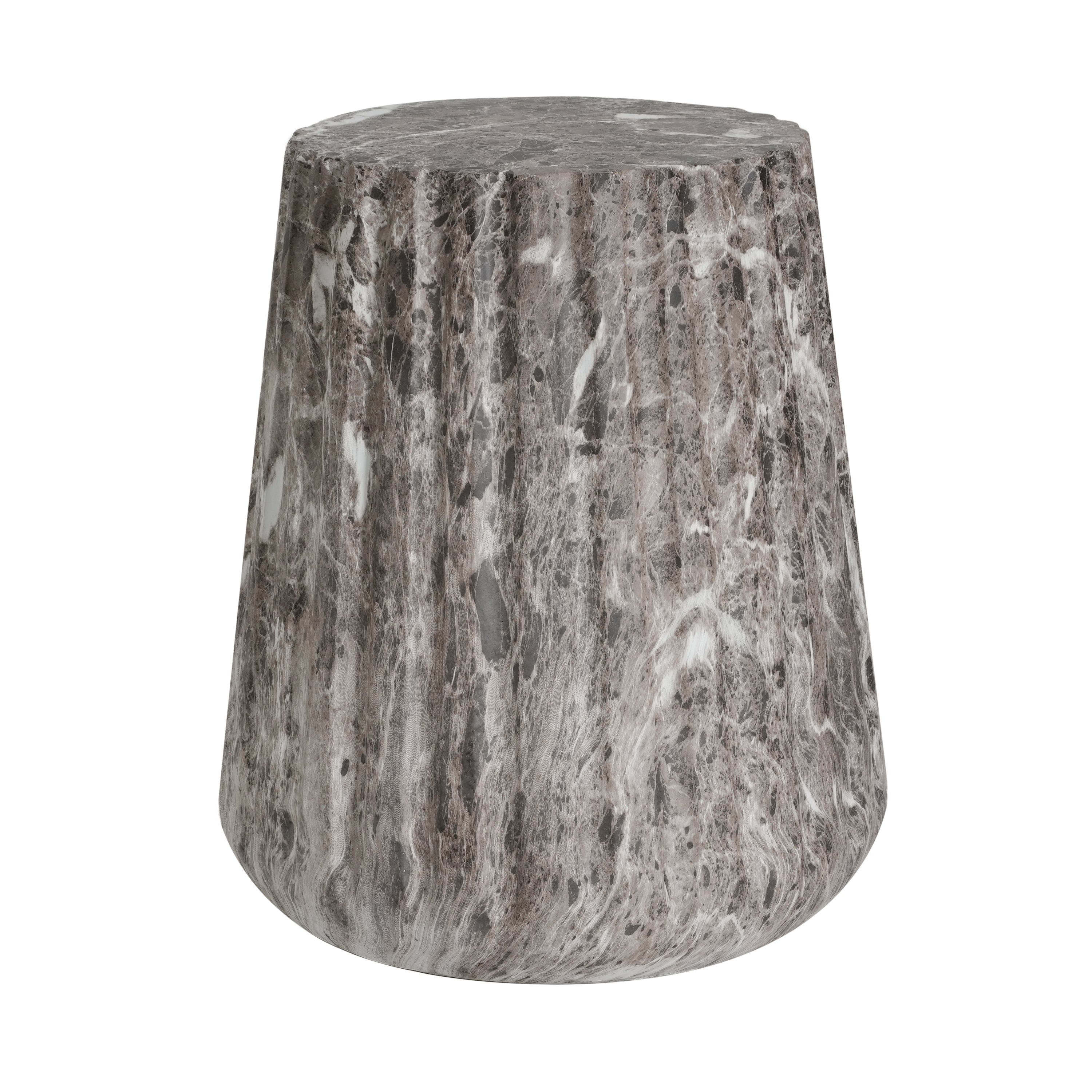 Outdoor Cleme Carved Side Table, Brown End Table
