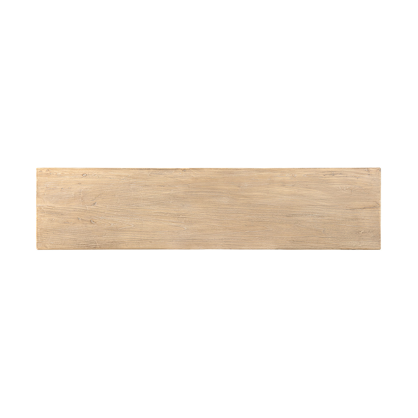 Calder 60' Solid Reclaimed Elm Plinth Console Table, Heritage Light Natural Brown