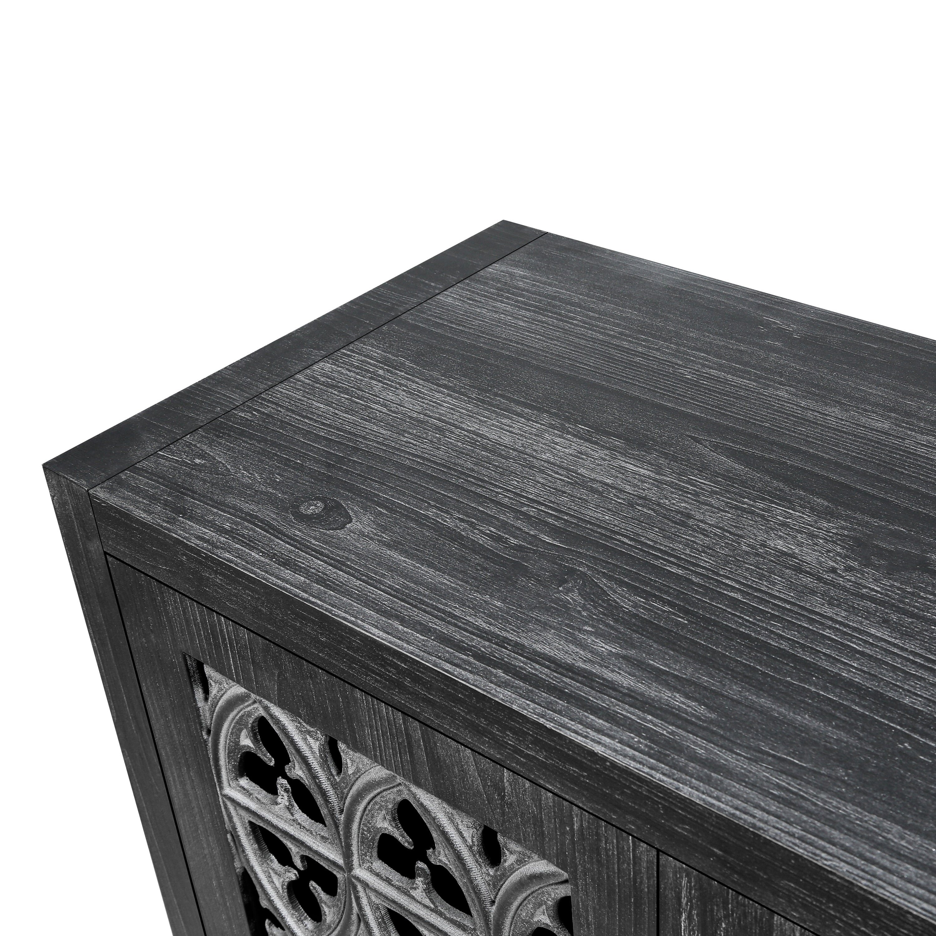 Hollow Four Door Antique Cabinet, American Country Style
