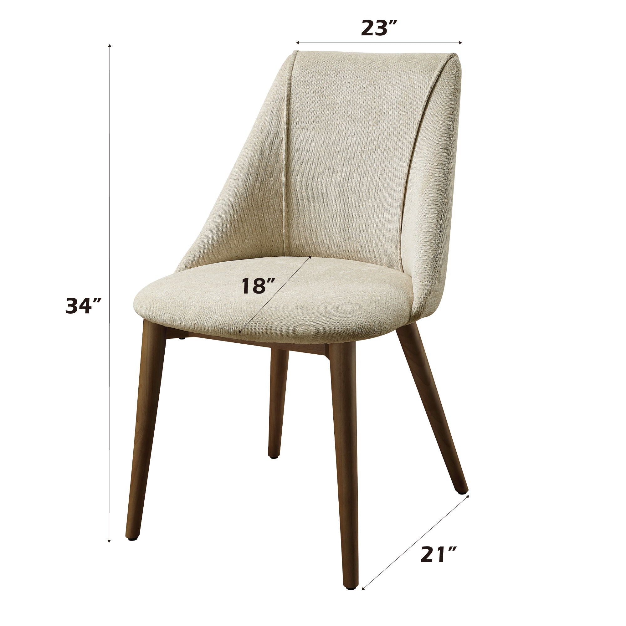 Willene Polished Microfiber Side Chair (Set of 2) - Beige