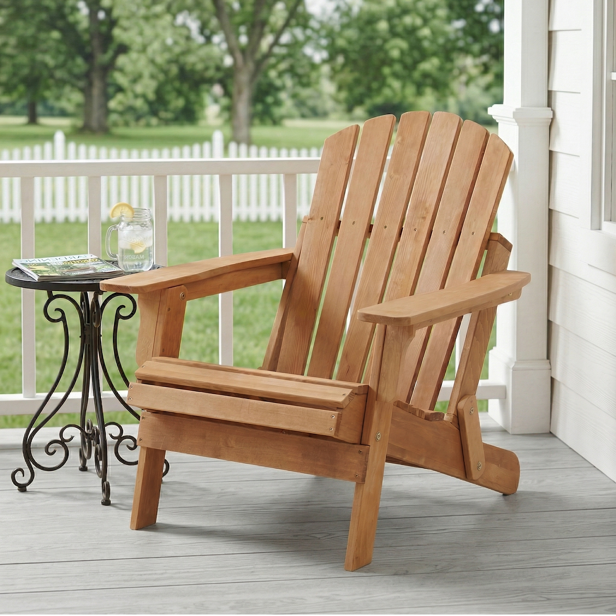Oversize Wooden Outdoor Folding Adirondack Chair