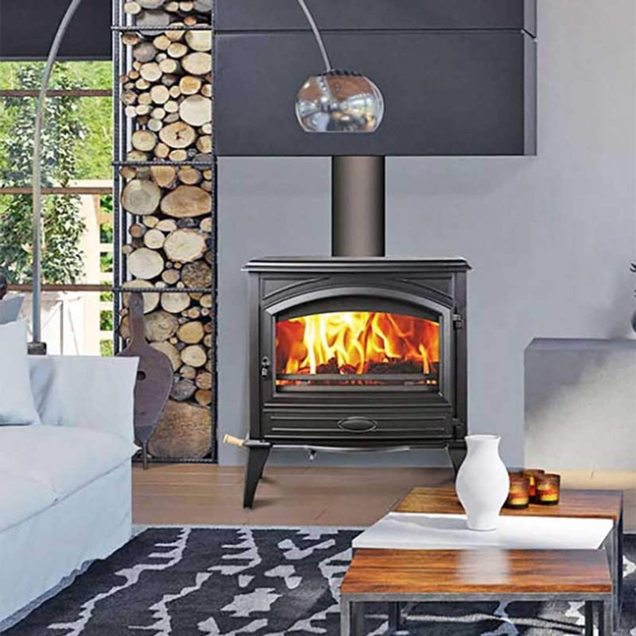 Amantii Lynwood Wood Burning Cast Iron Stove Fireplace [LYNWOOD-W76] (SAK25618)