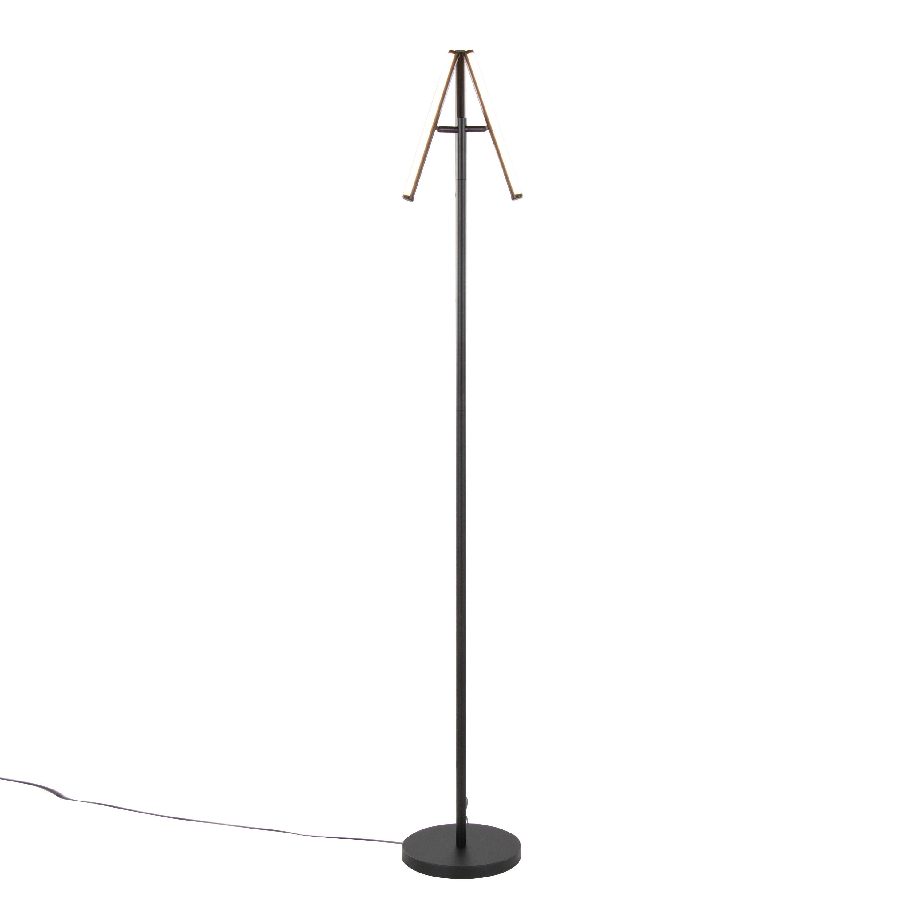 Icicle 65' Modern Swivel Floor Lamp in Black Metal