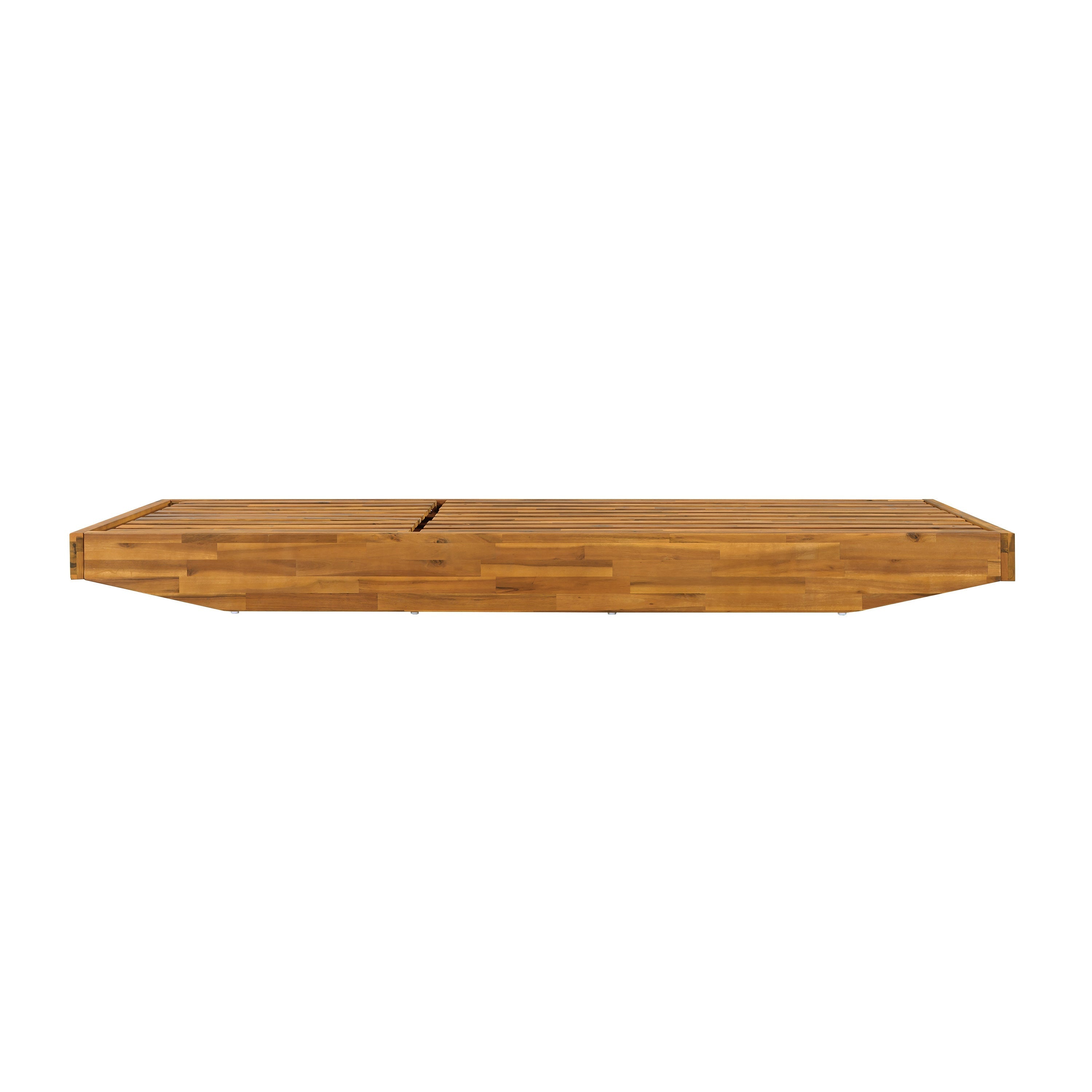 Modern Acacia Wood Outdoor Chaise Lounge with Adjustable Headrest