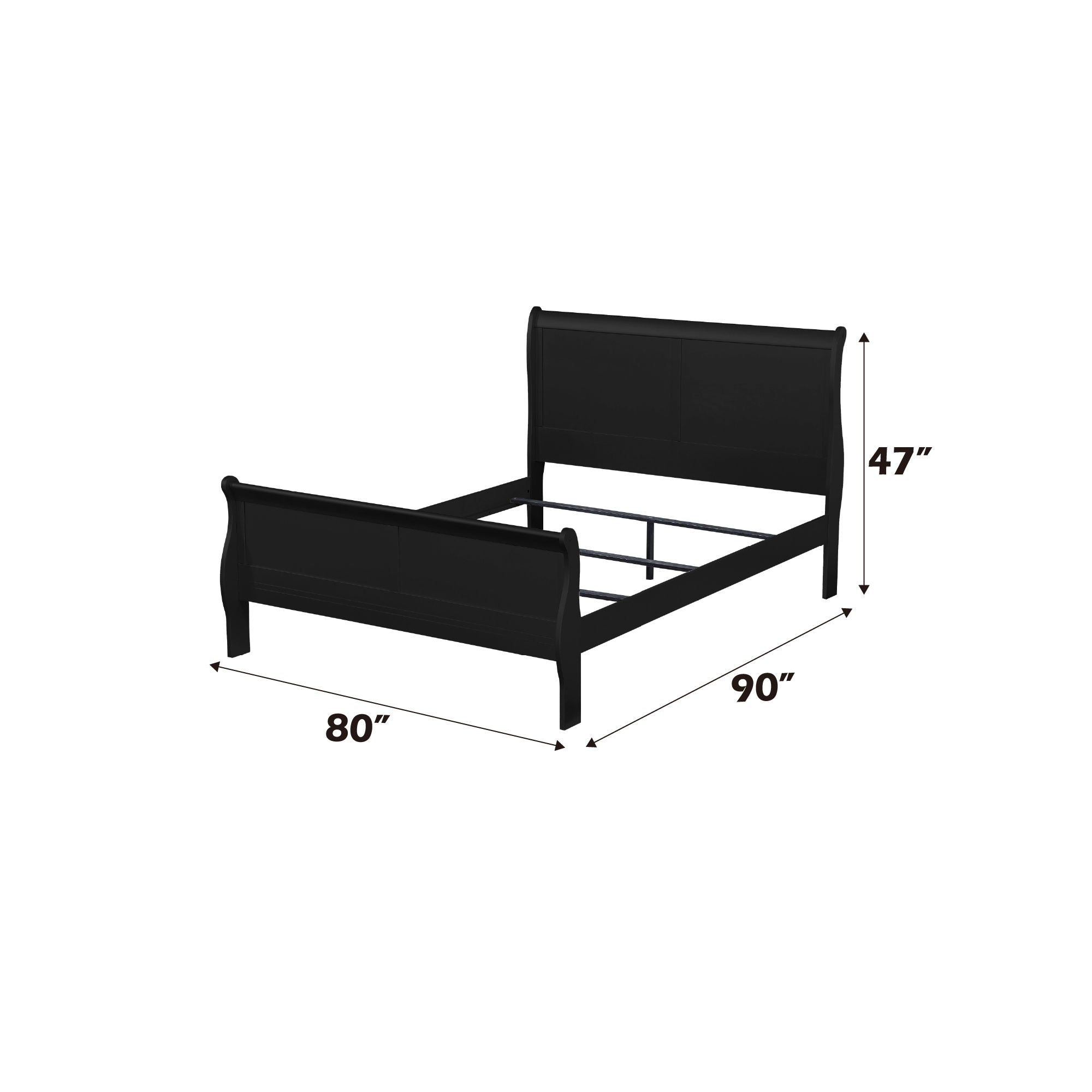 Louis Philippe Sleigh Style Bed