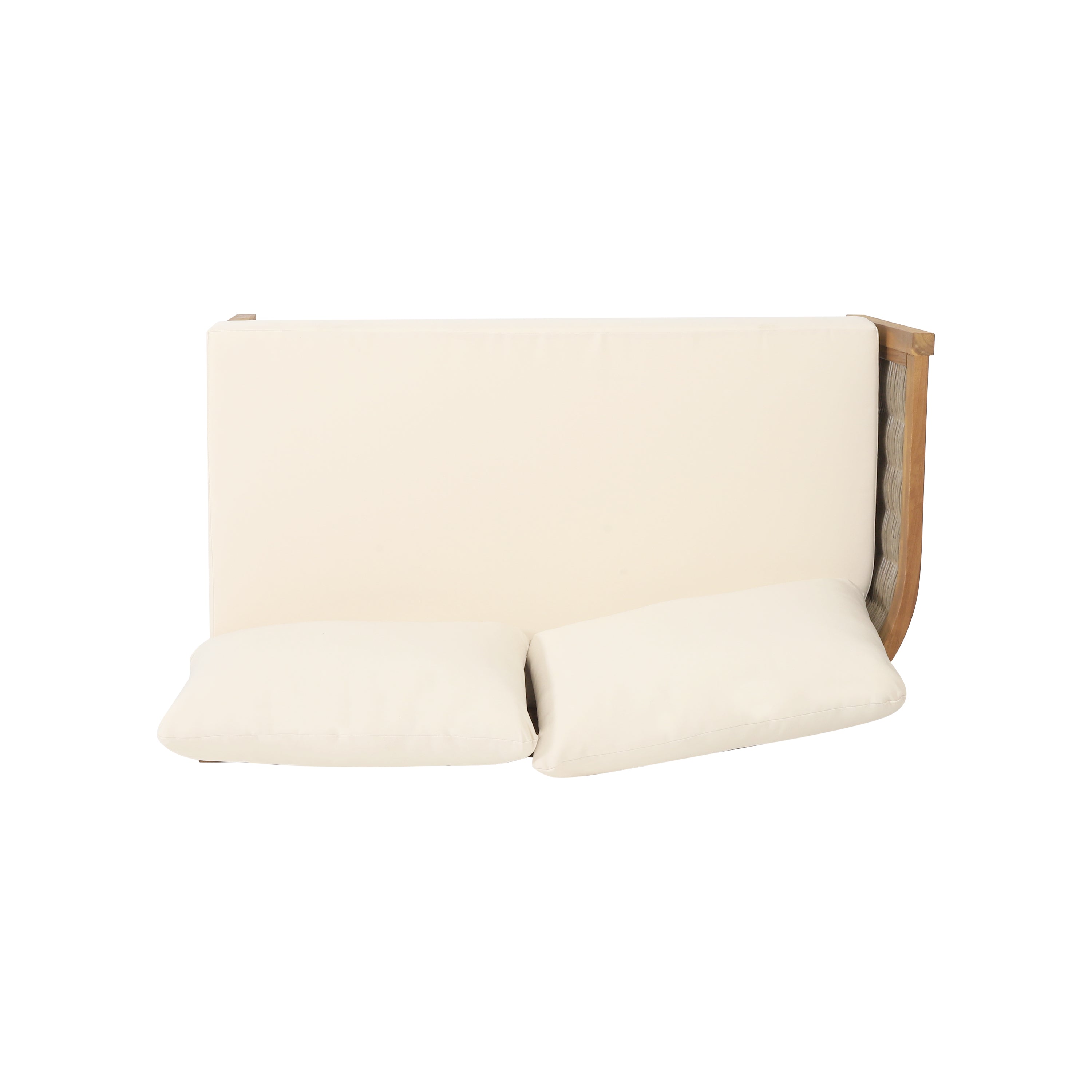 Crowne 4-Pcs Sofa Conversation Set with Beige Cushion, Teak