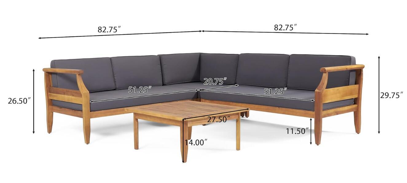 Aston 4-Piece Sofa Set - Dark Gray