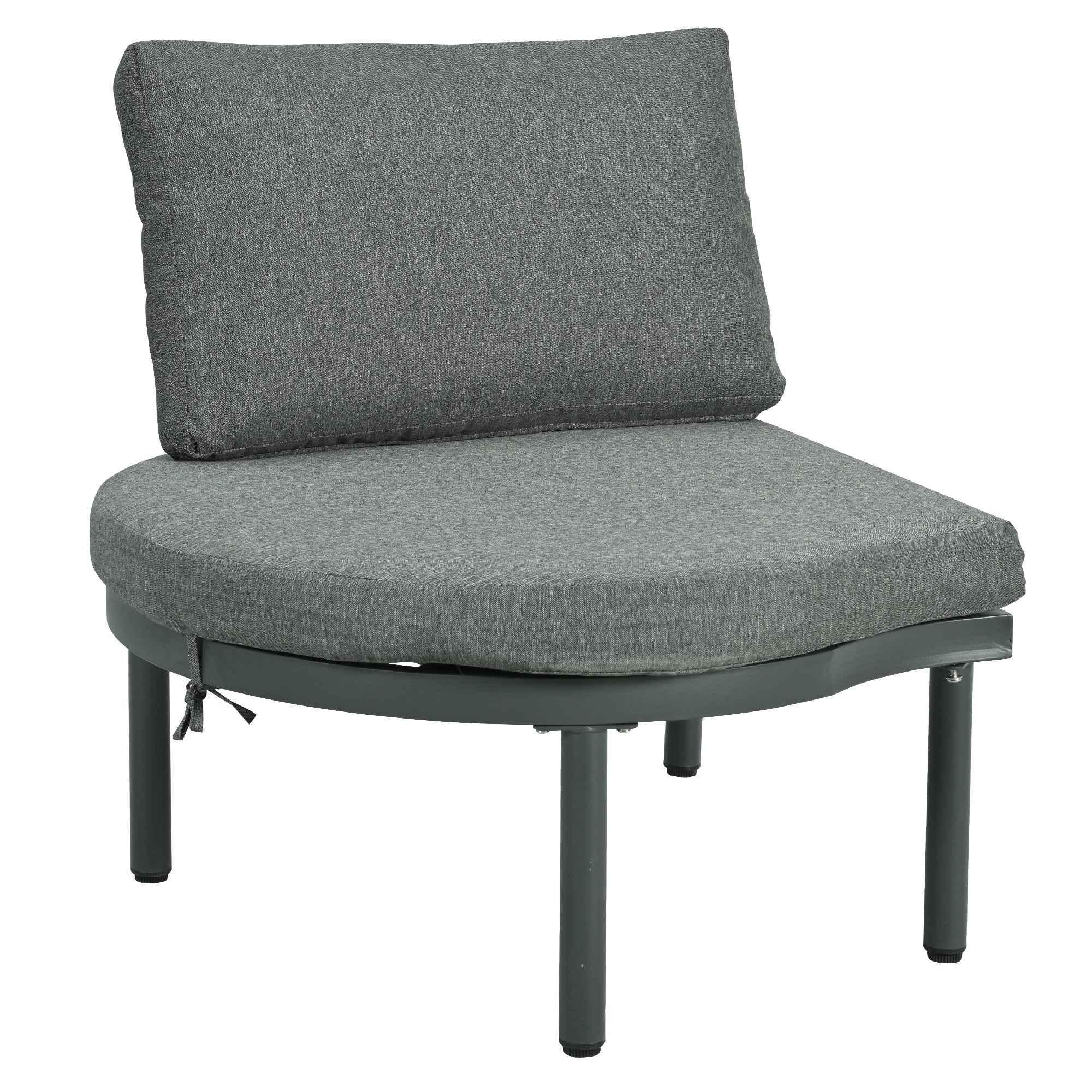 6-Piece Patio Sofa Furniture Set, Half Moon Outdoor Sectional Sofa
