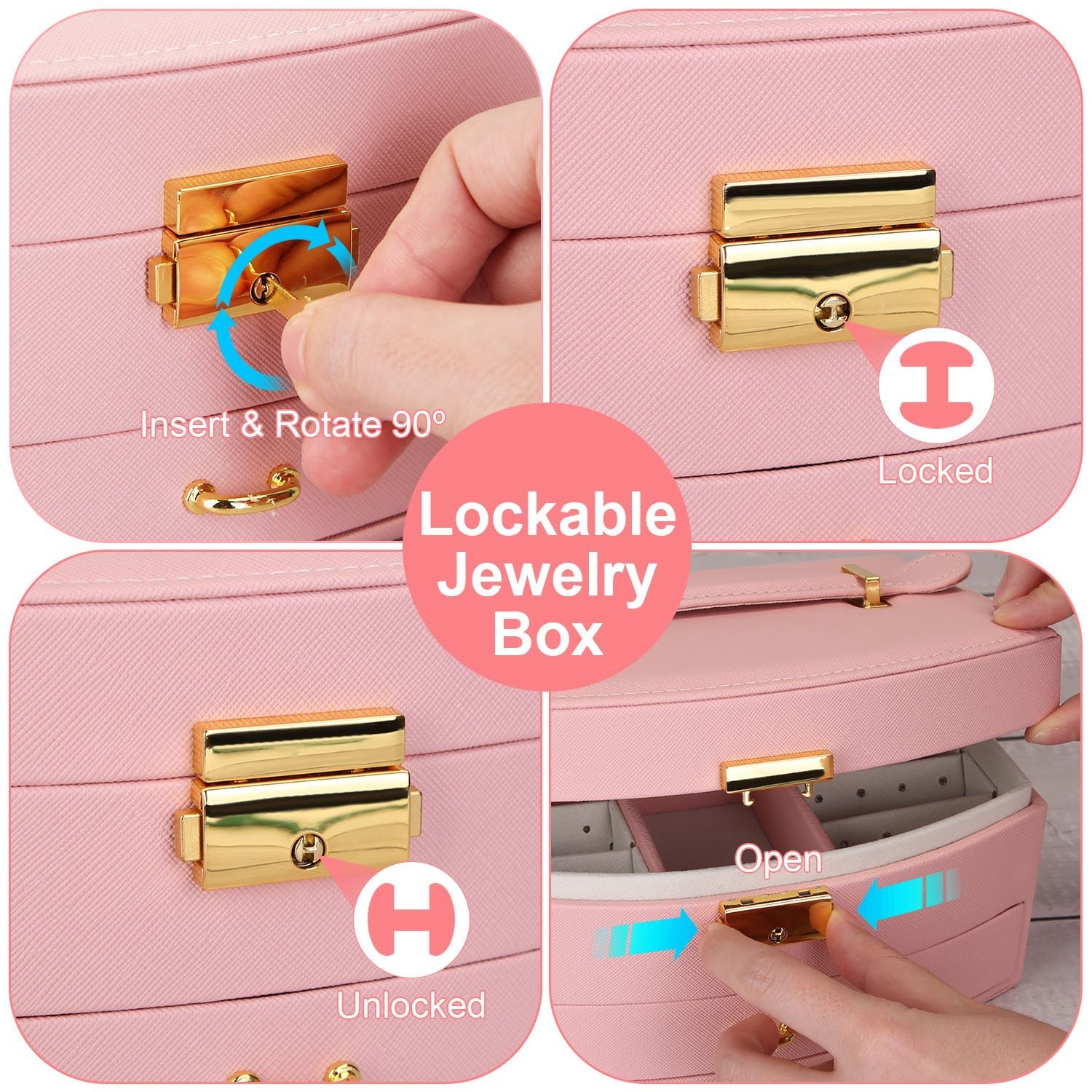 2-Layer Jewelry Box for Women Girls