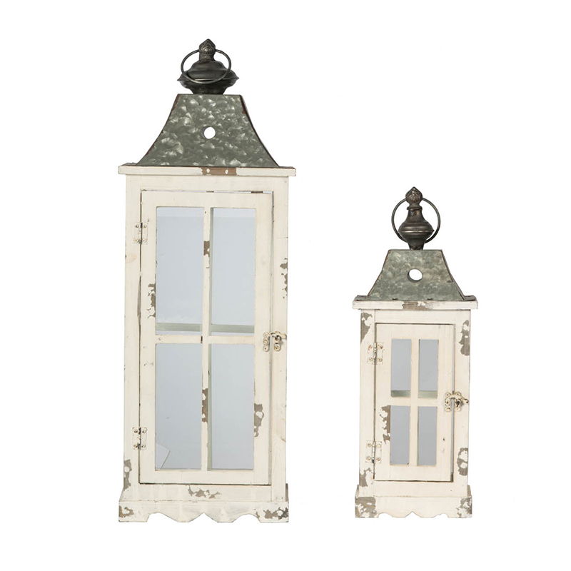 Wooden Candle Lantern Decorative Hurricane Lantern Holder