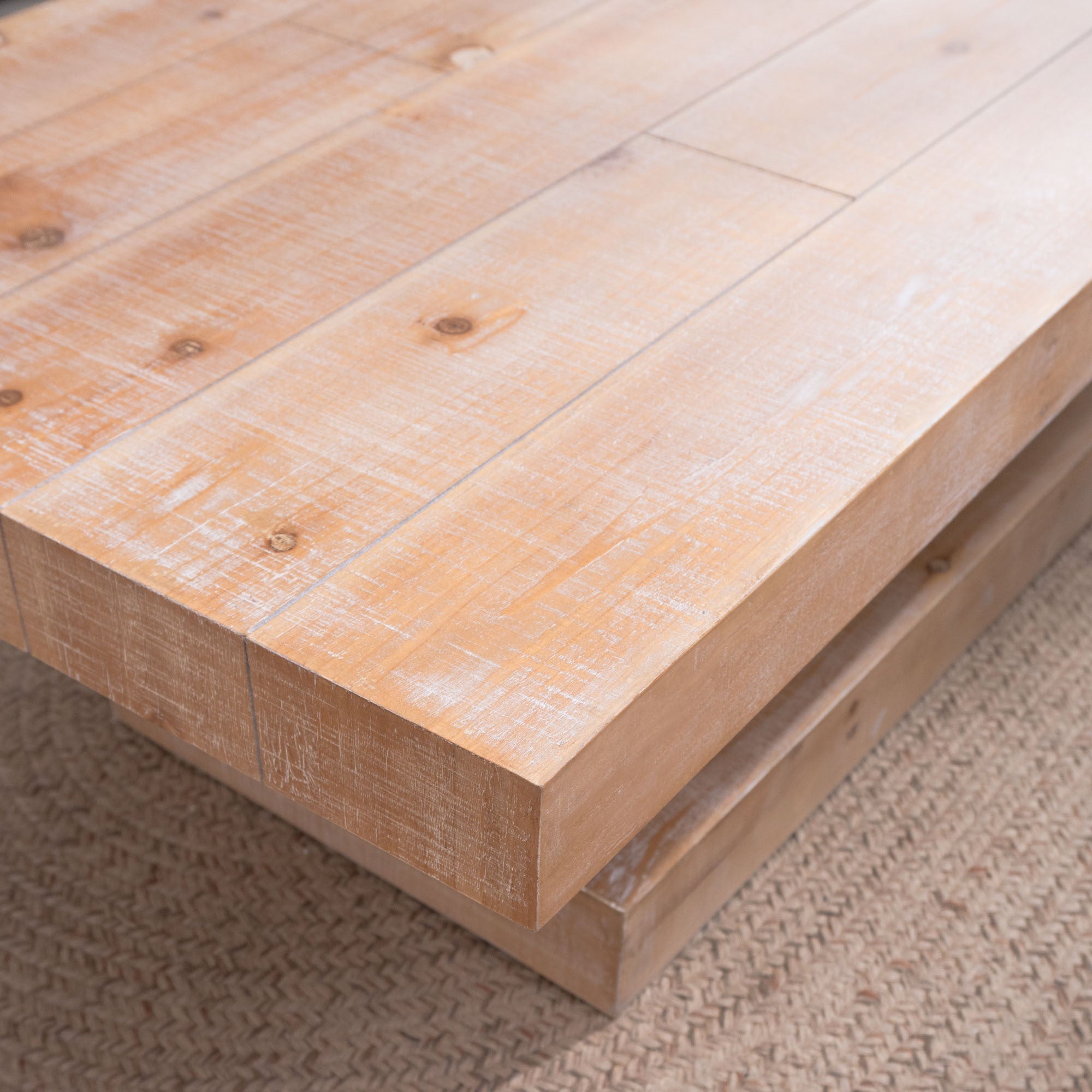 Modern Rustic Coffee Table – Rectangular Wood Center Table