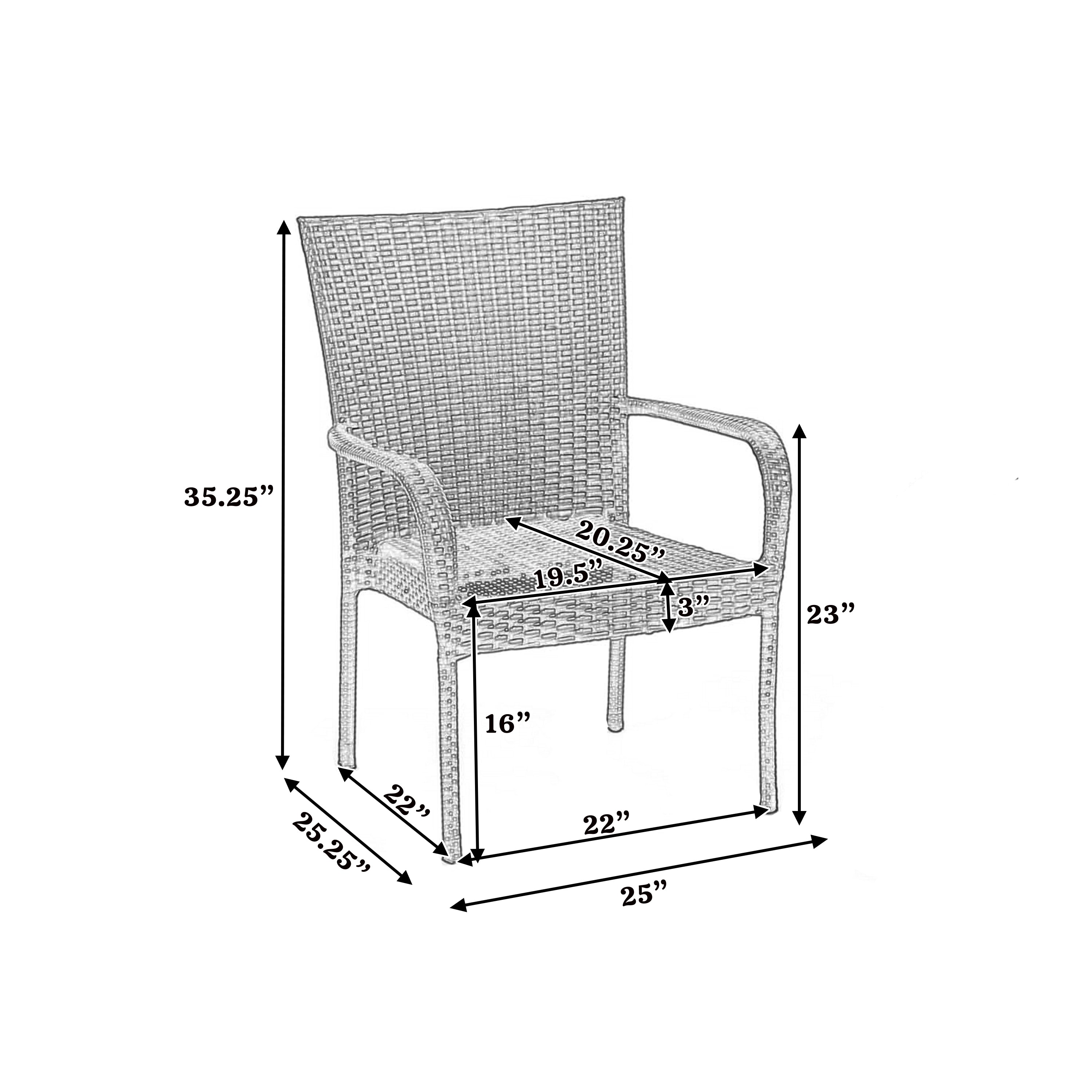 Littleton Grey PE Wicker Stacking Chair 4pcs