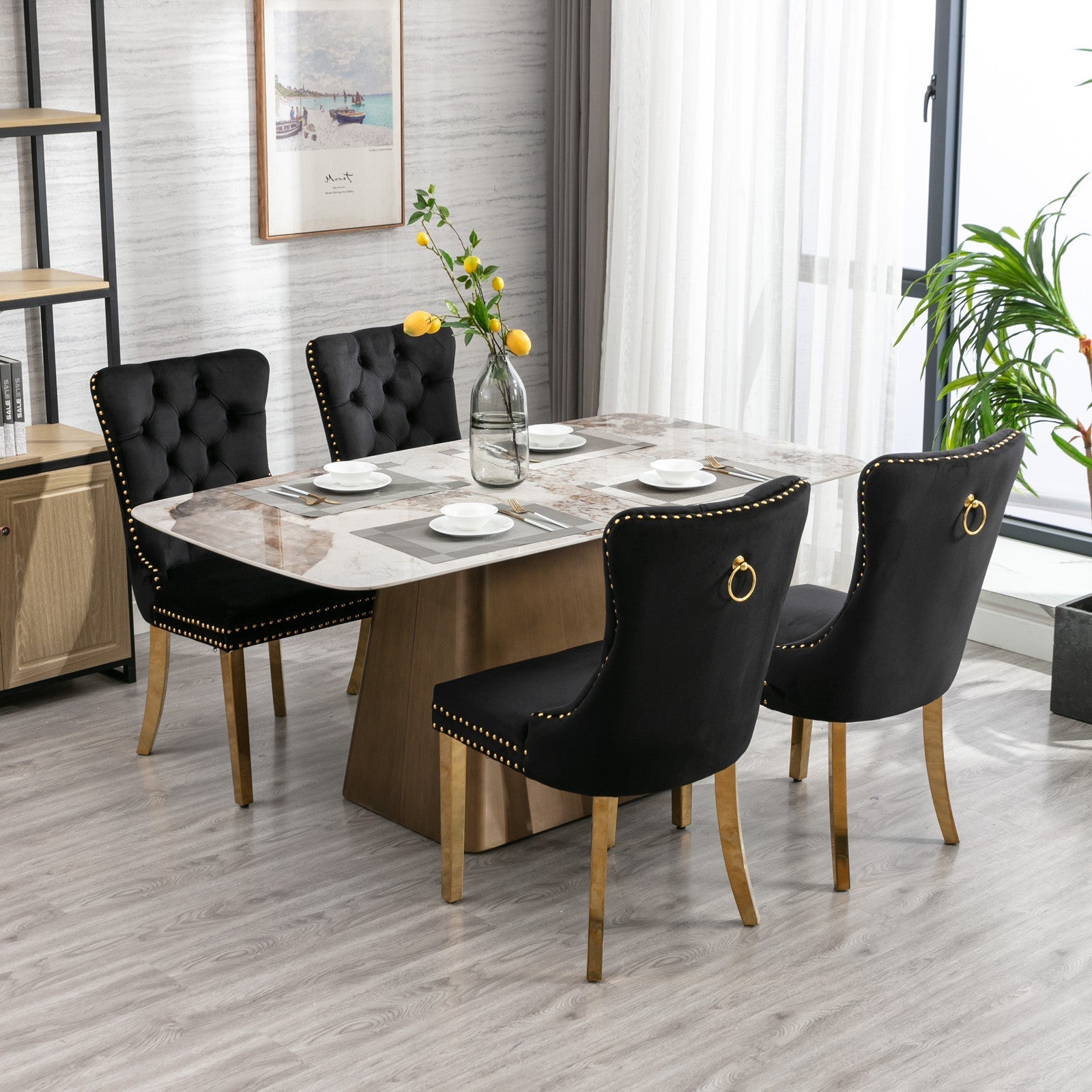 Nikki Collection Modern Velvet Upholstered Dining Chair