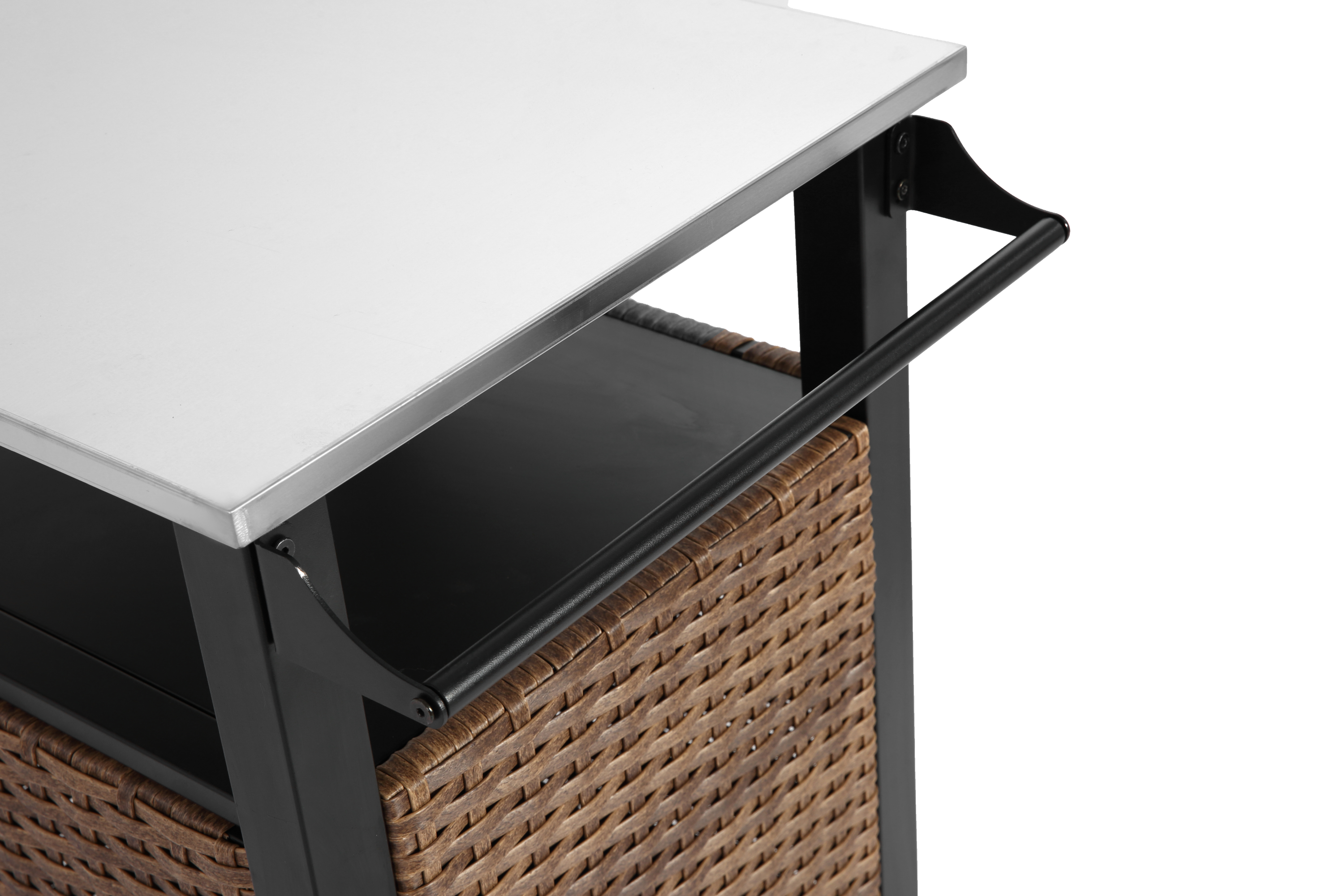 Single Door Outdoor Bar Cart with Stainless Steel Tabletop