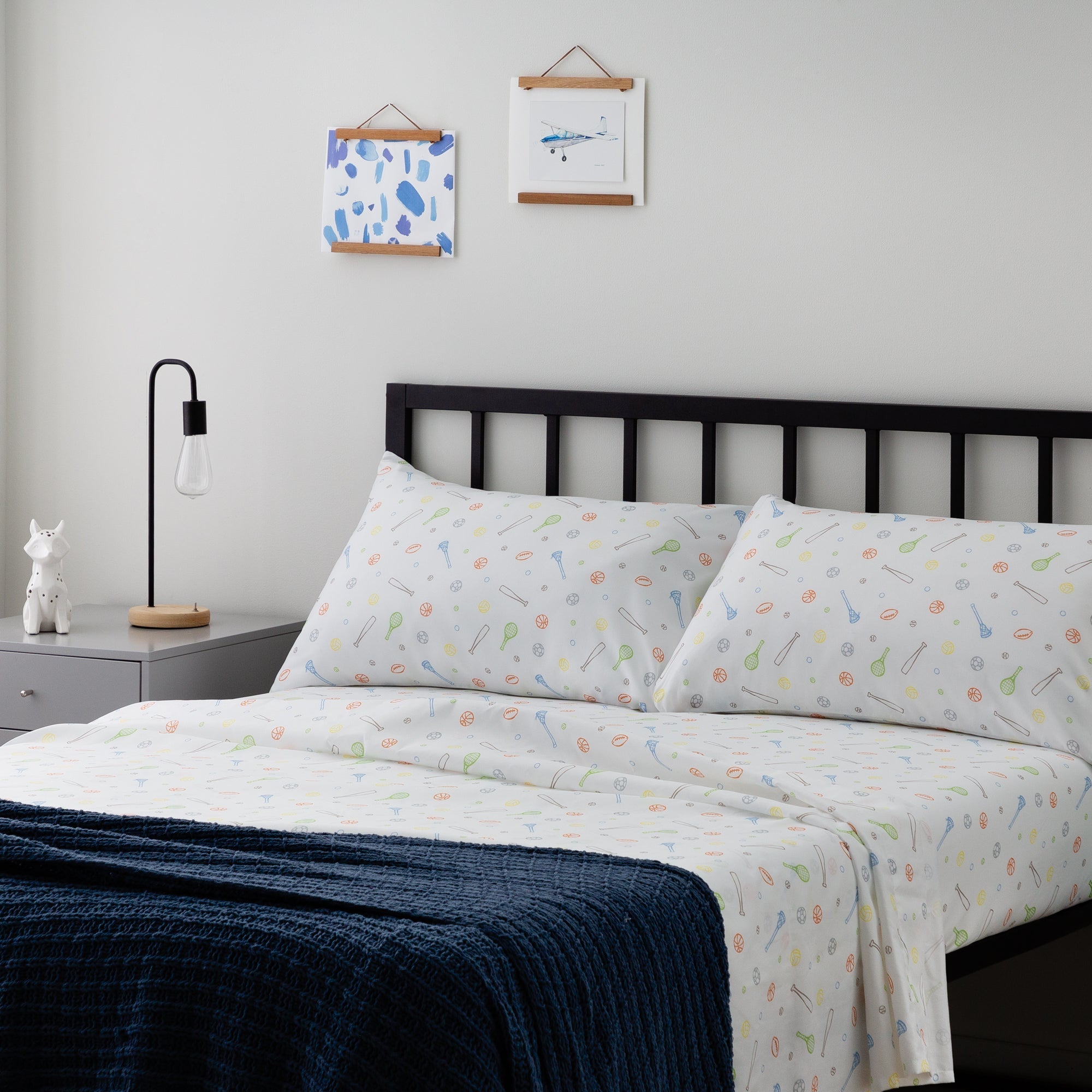 Linenspa Microfiber Sheet Set Full Sport Pattern