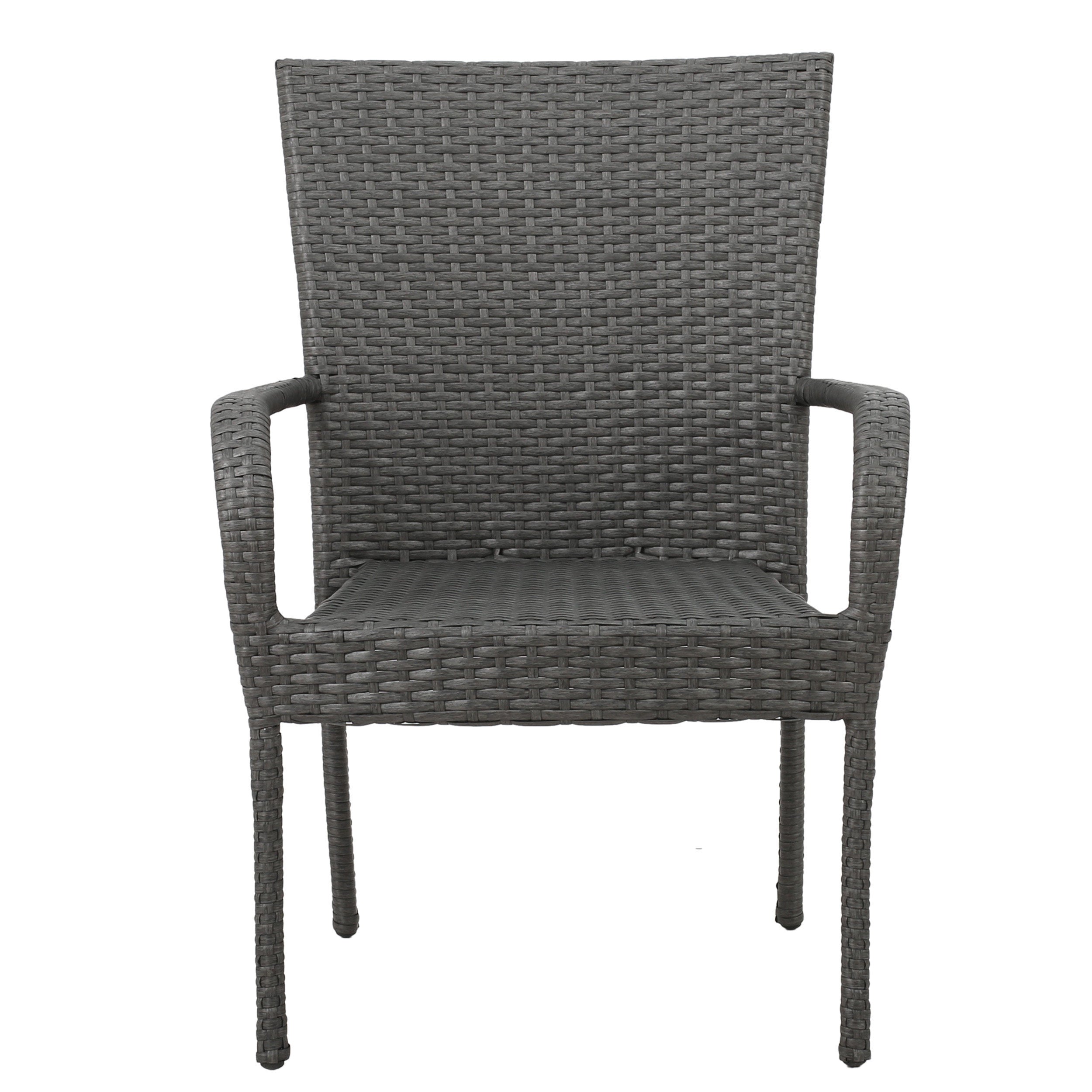 Littleton Grey PE Wicker Stacking Chair 4pcs