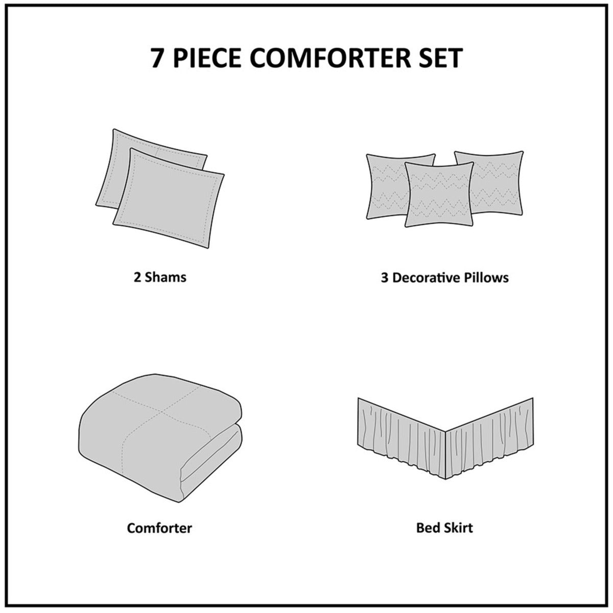 7 PC Pieced Faux Suede Comforter Set Red King