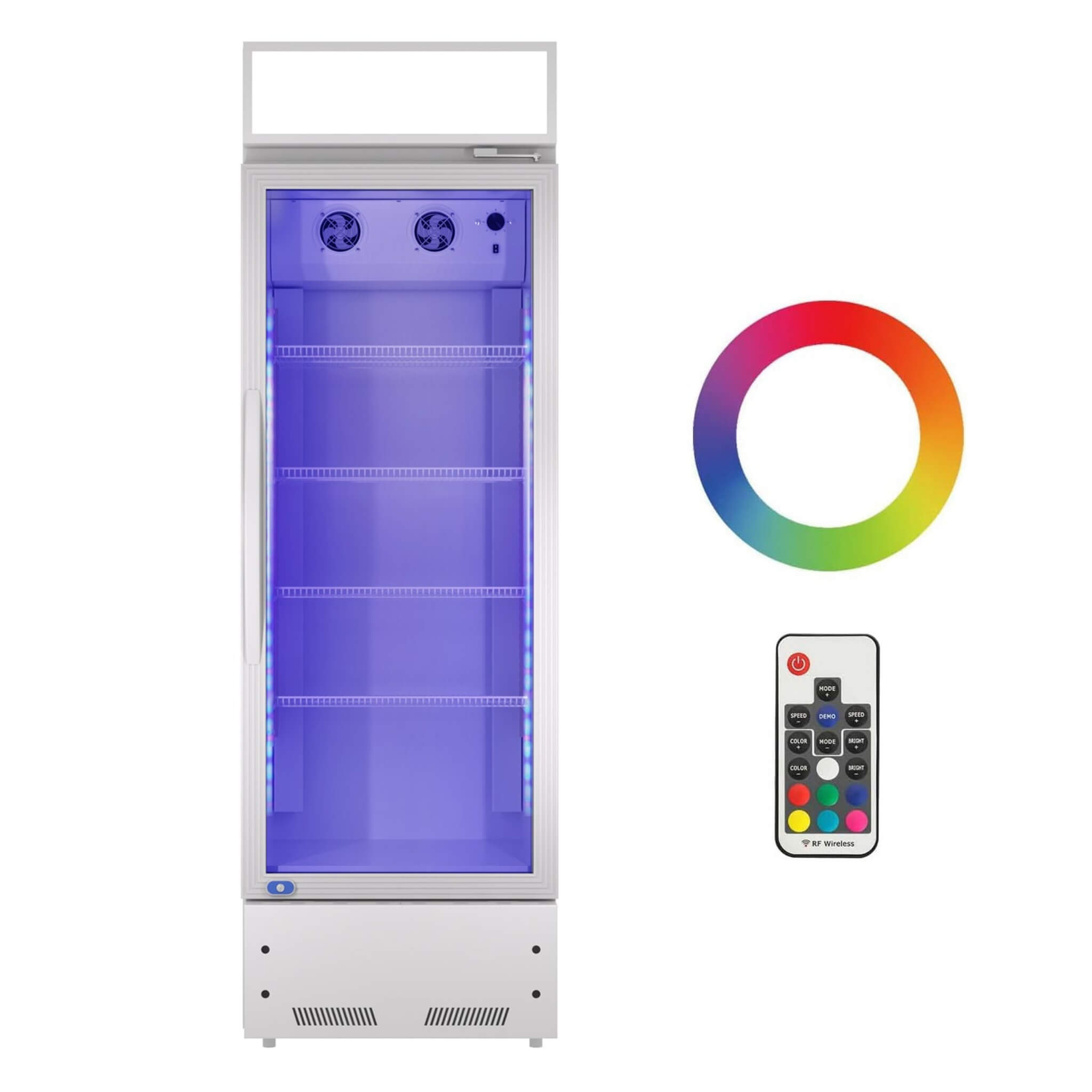 Heavy Duty Industrial Glass Door Beverage Merchandiser Refrigerator Cooler, 11 Cu.Ft (SAK04571)