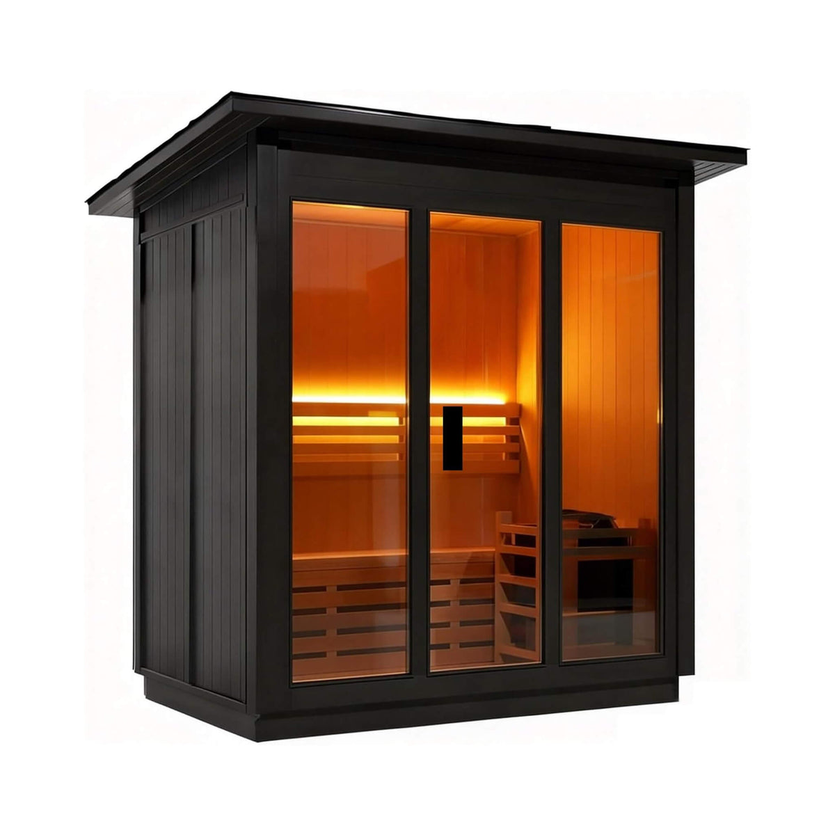 Custom 6-Person Luxury Canadian Red Cedar Outdoor Steam Sauna With Heater And Stones [Made-To-Order]