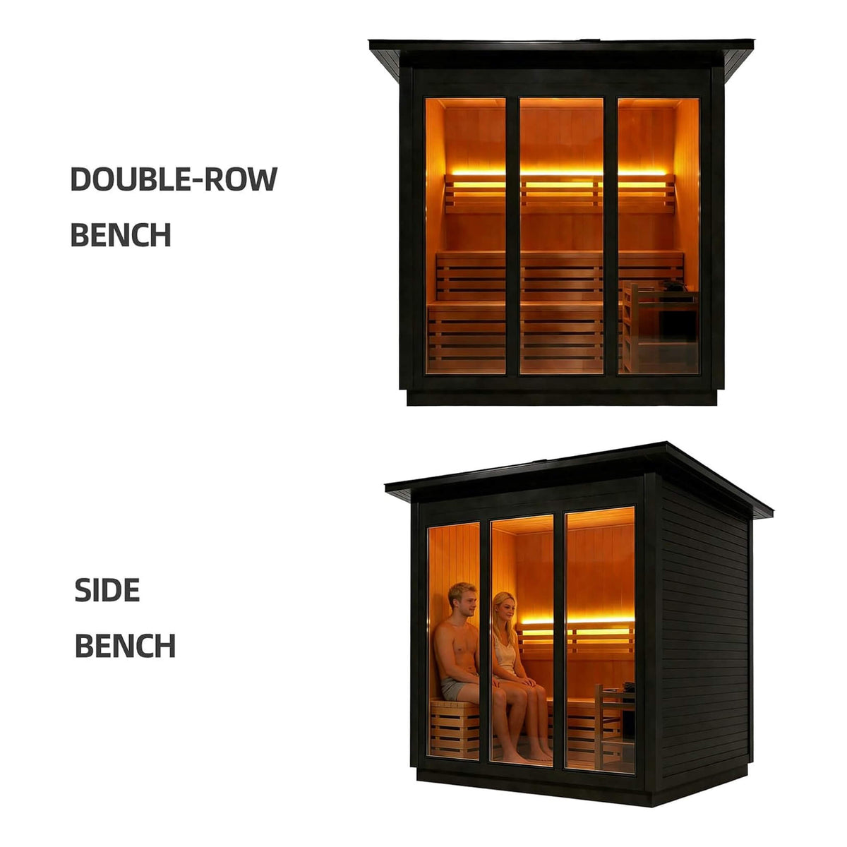 Custom 8-Person Luxury Canadian Red Cedar Outdoor Steam Sauna With Heater And Stones [Made-To-Order]