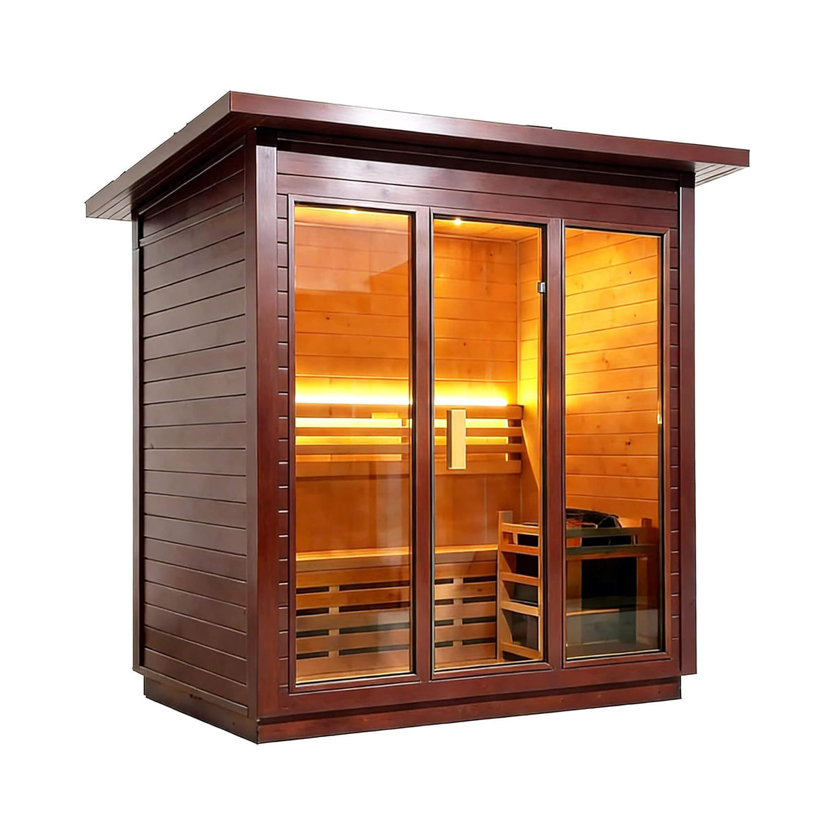 Custom 8-Person Luxury Canadian Red Cedar Outdoor Steam Sauna With Heater And Stones [Made-To-Order]