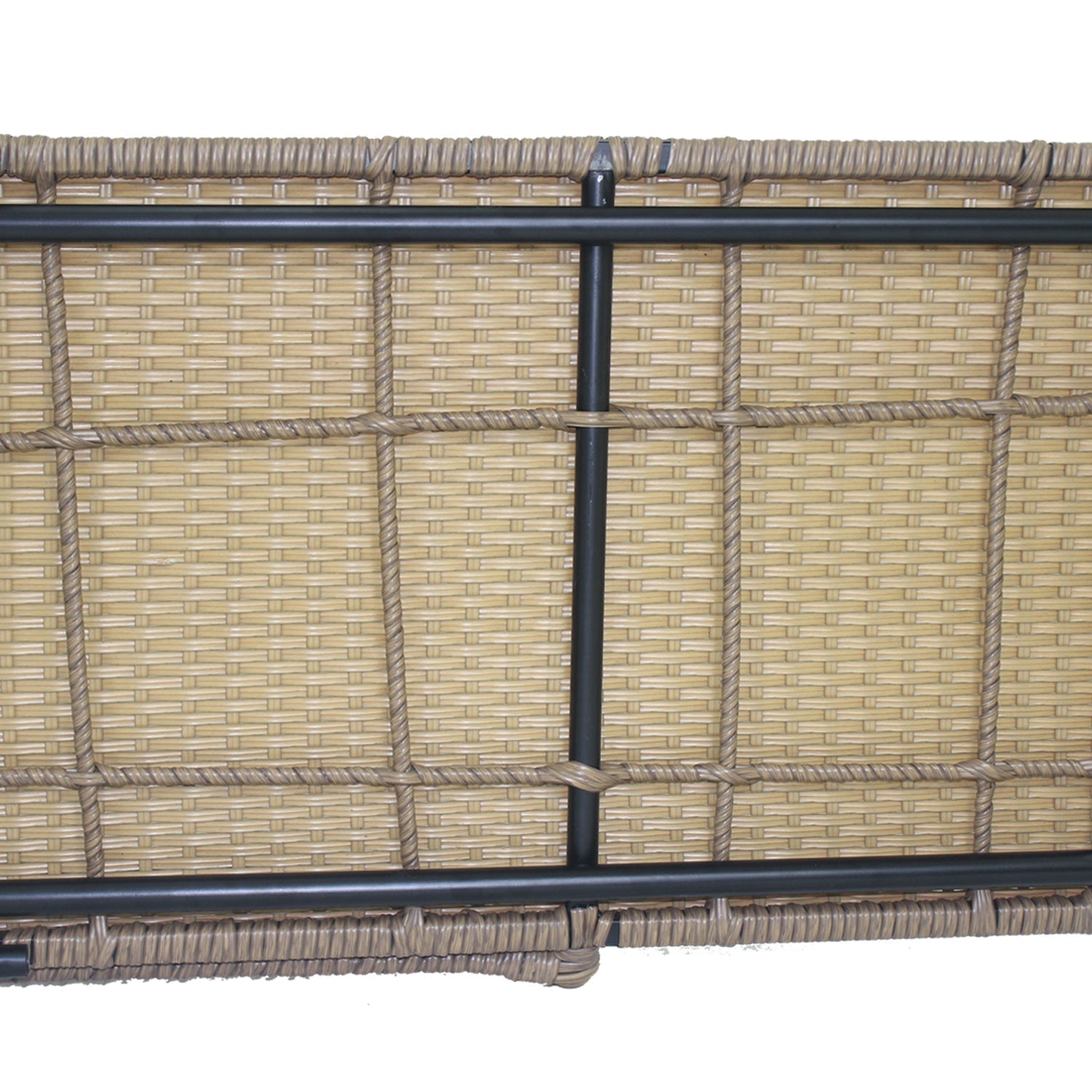 6PCS Outdoor Patio Balcony Natural Color Wicker Sofa Chair Set with Beige Cushion,Round Tempered Glass Table
