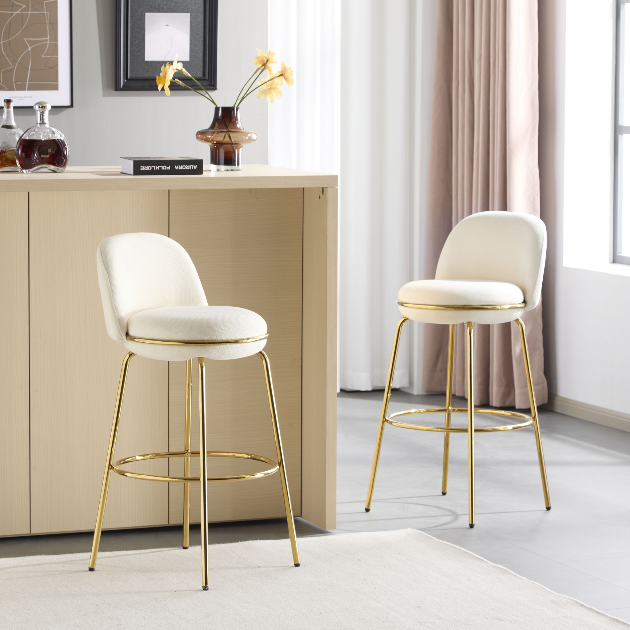 Rio Claro Indoor Upholstered Barstool Set of 2