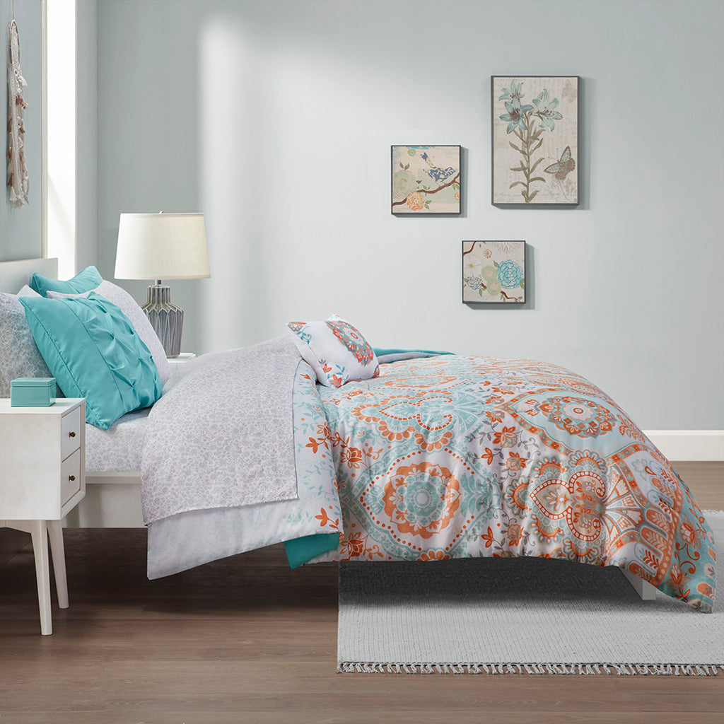 Twin XL Boho Comforter Set with Bed Sheets