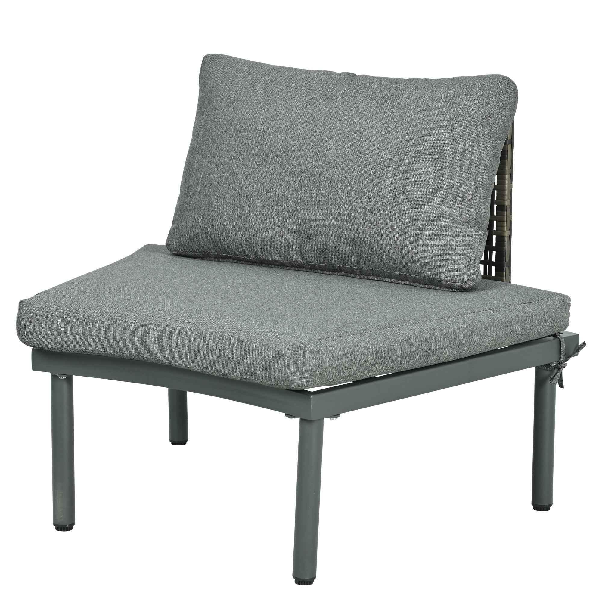 6-Piece Patio Sofa Furniture Set, Half Moon Outdoor Sectional Sofa