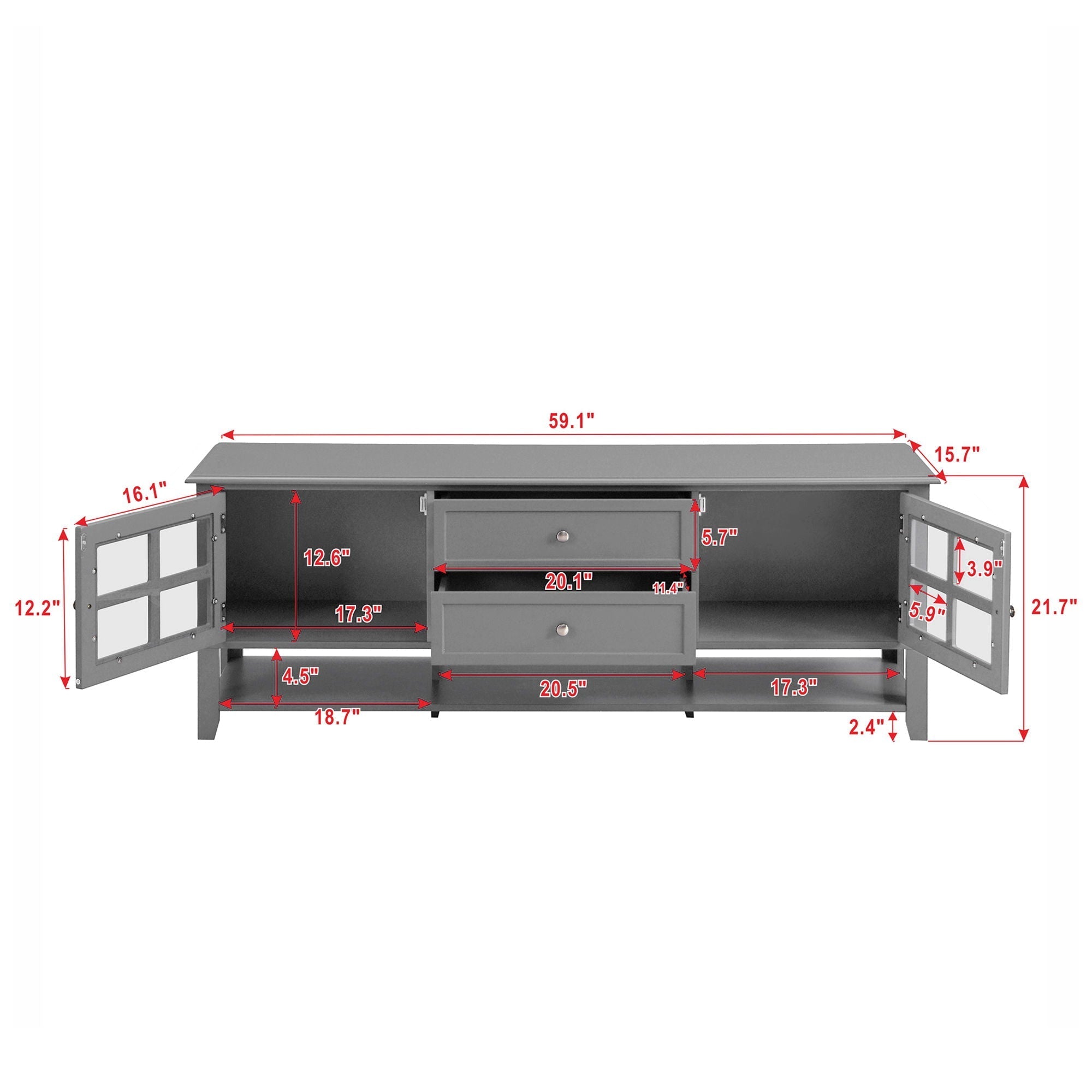TV Stand With Dual Drawers and Hidden Storage