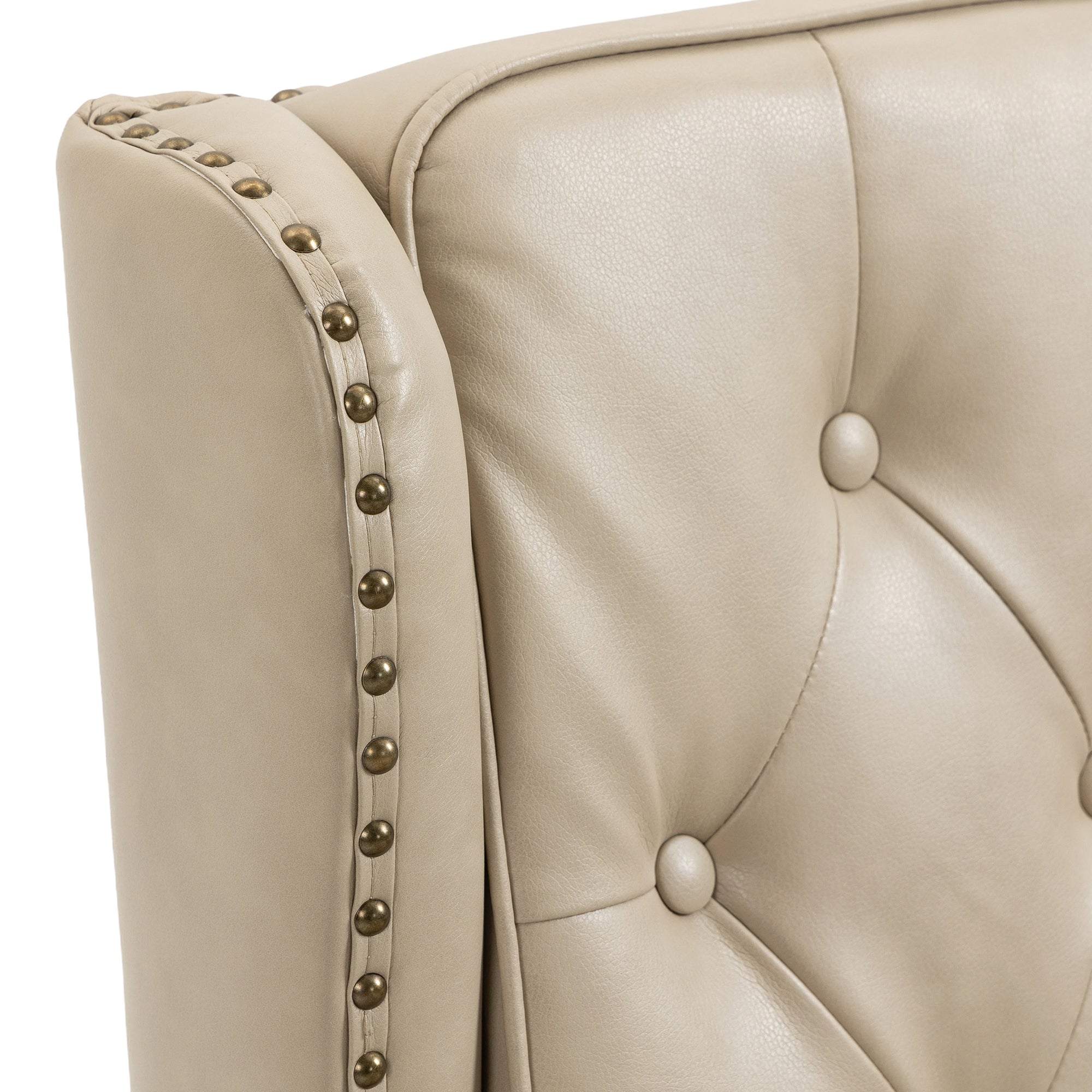 Modern Accent Chair Lounge Chair with Sturdy Wood Legs in Camel PU Leather