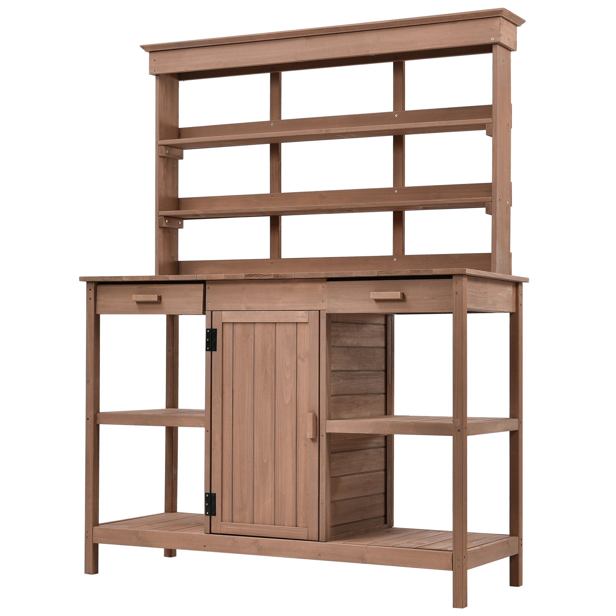 TOPMAX 66" Large Outdoor Farmhouse Wooden Potting Bench Table
