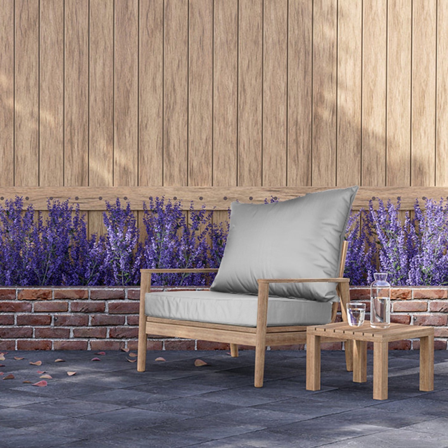 Outdoor Seat Cushion Set Waterproof Patio Furniture Cushion and Back Pillow Fade Resistant Deep Seat Set Chair Pad with Removable Cover for Chair Sofa
